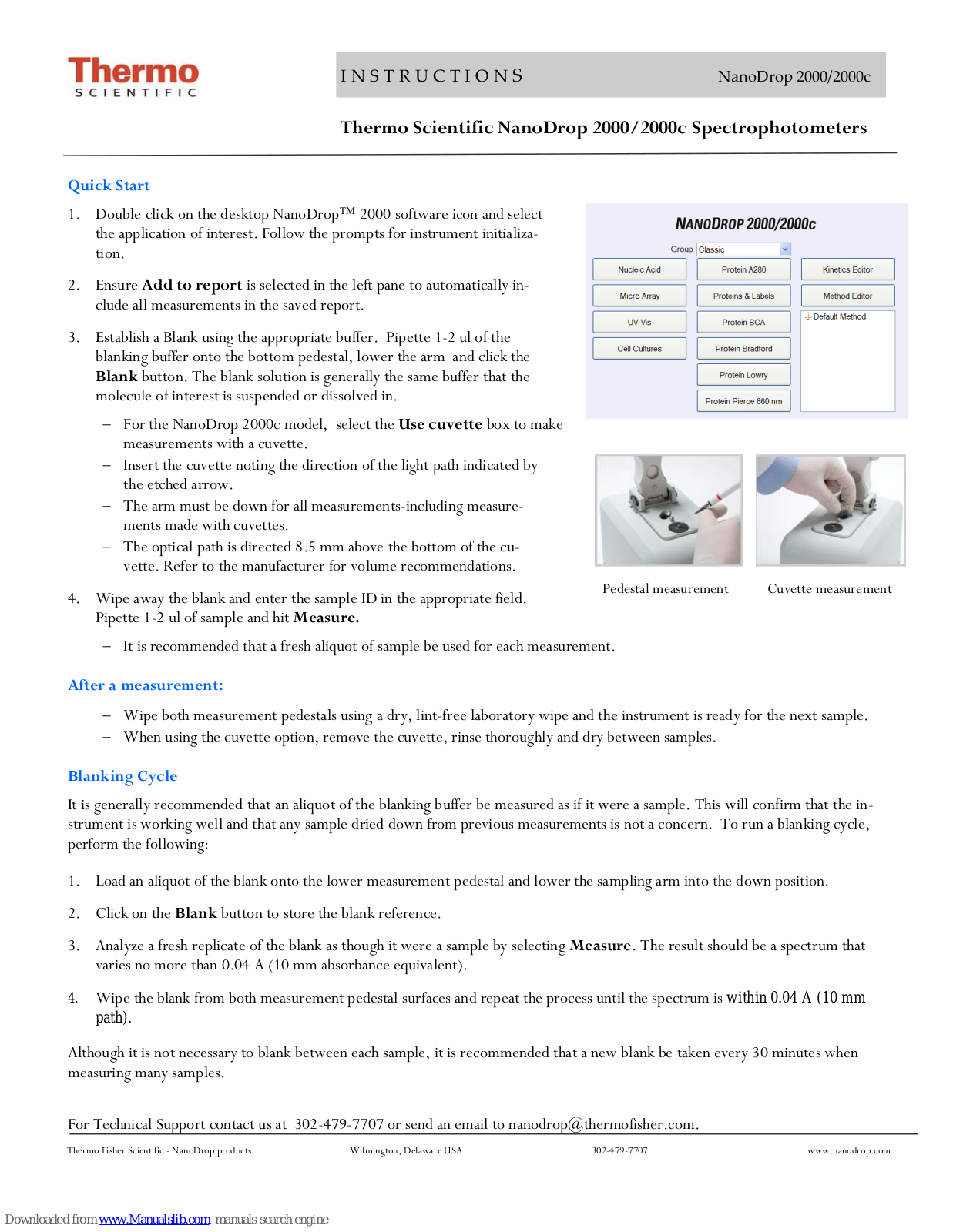 Thermo Scientific NanoDrop 2000, NanoDrop 2000c Instruction Manual