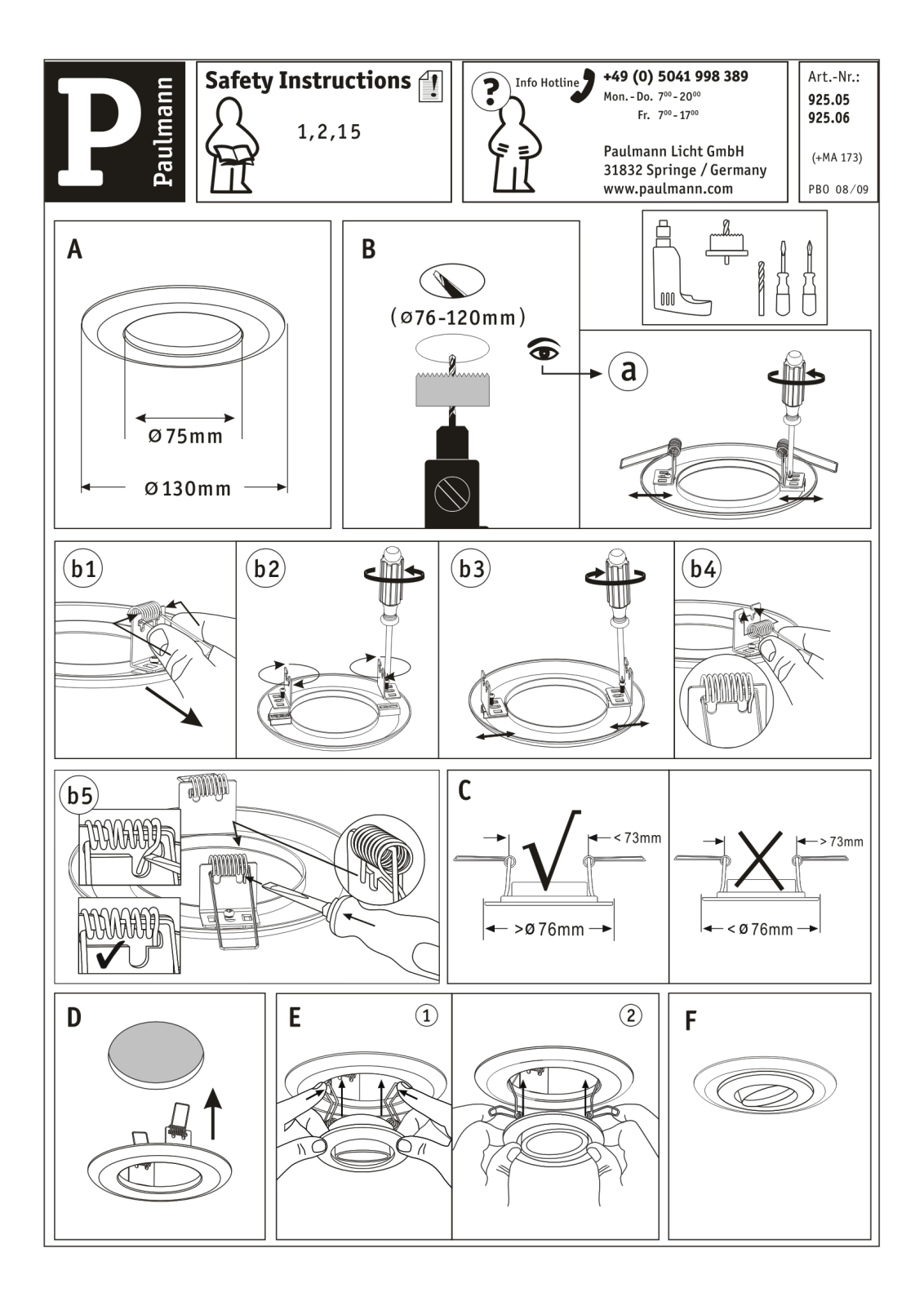 Paulmann 92506 Installation manual - ManualMachine.com