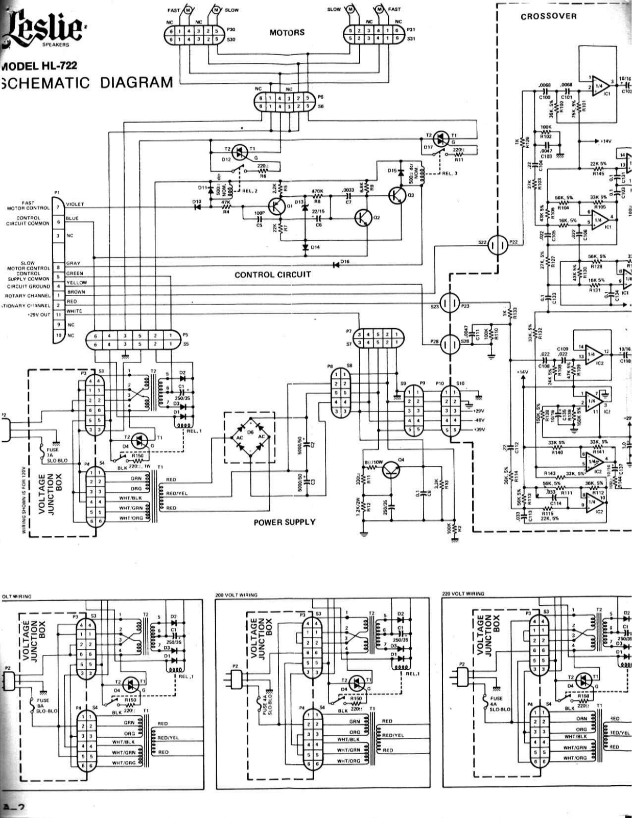 Leslie HL-722 Schematics