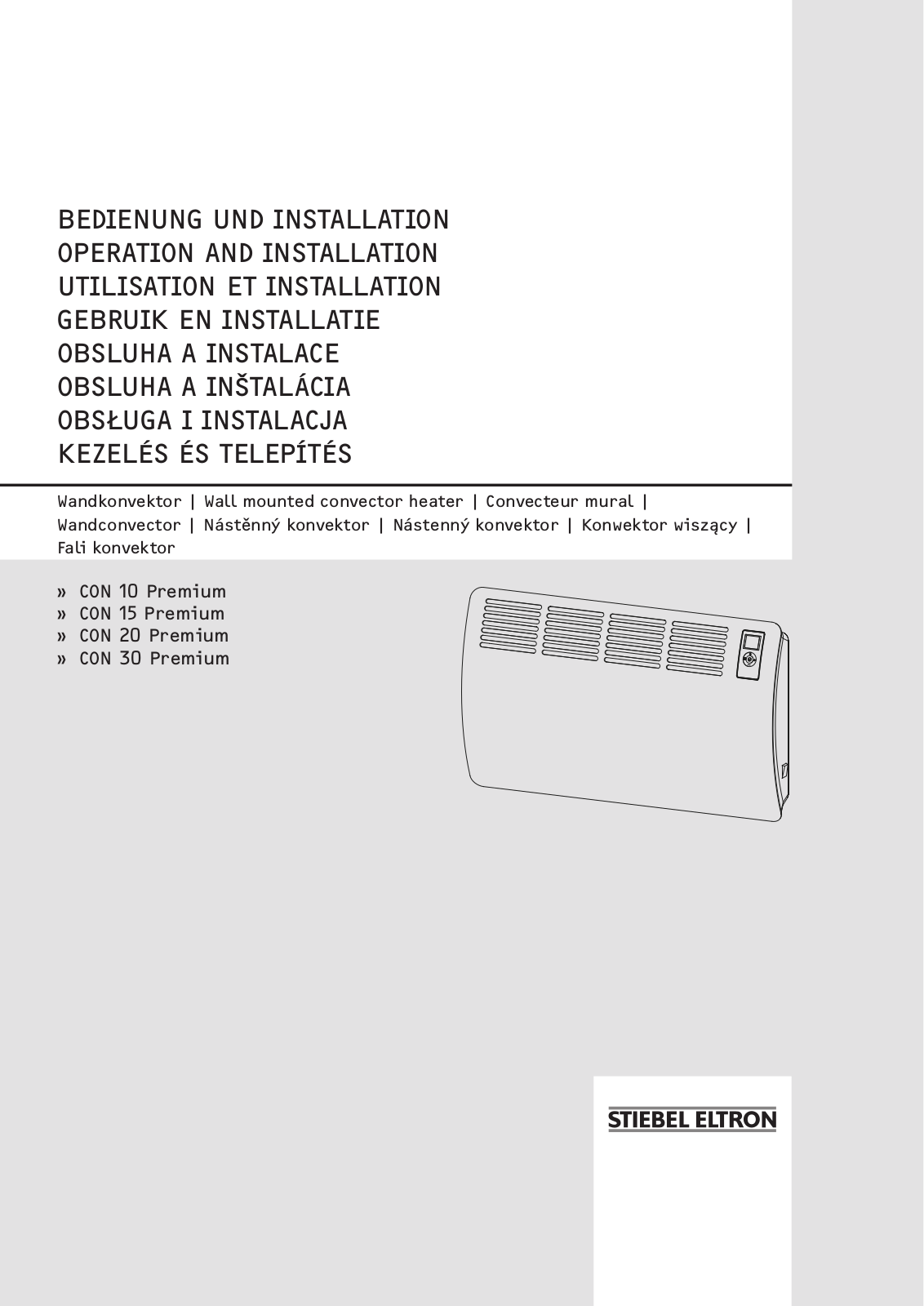 Stiebel Eltron CON 30 Premium, CON 15 Premium, CON 10 Premium User Manual