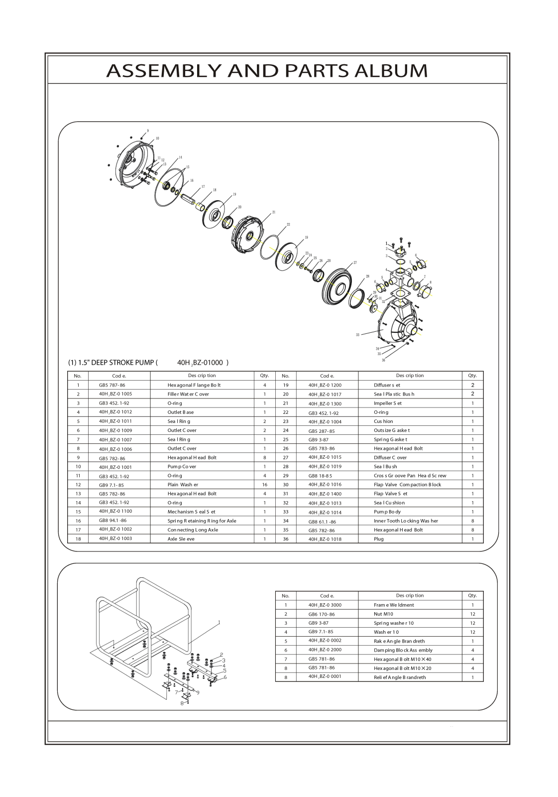 Champion DHP40E Parts Catalog