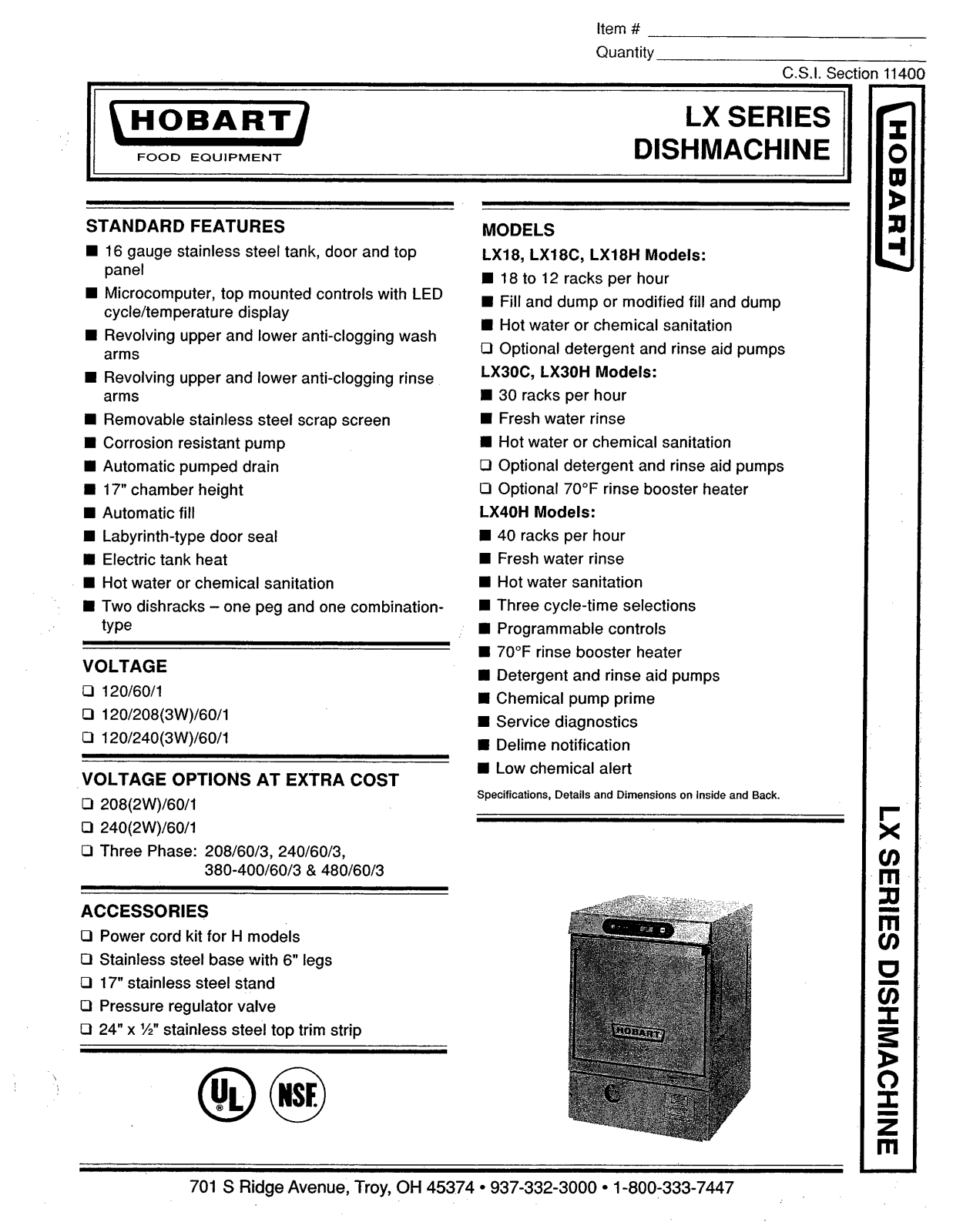 Hobart Food Machines LX18C User Manual