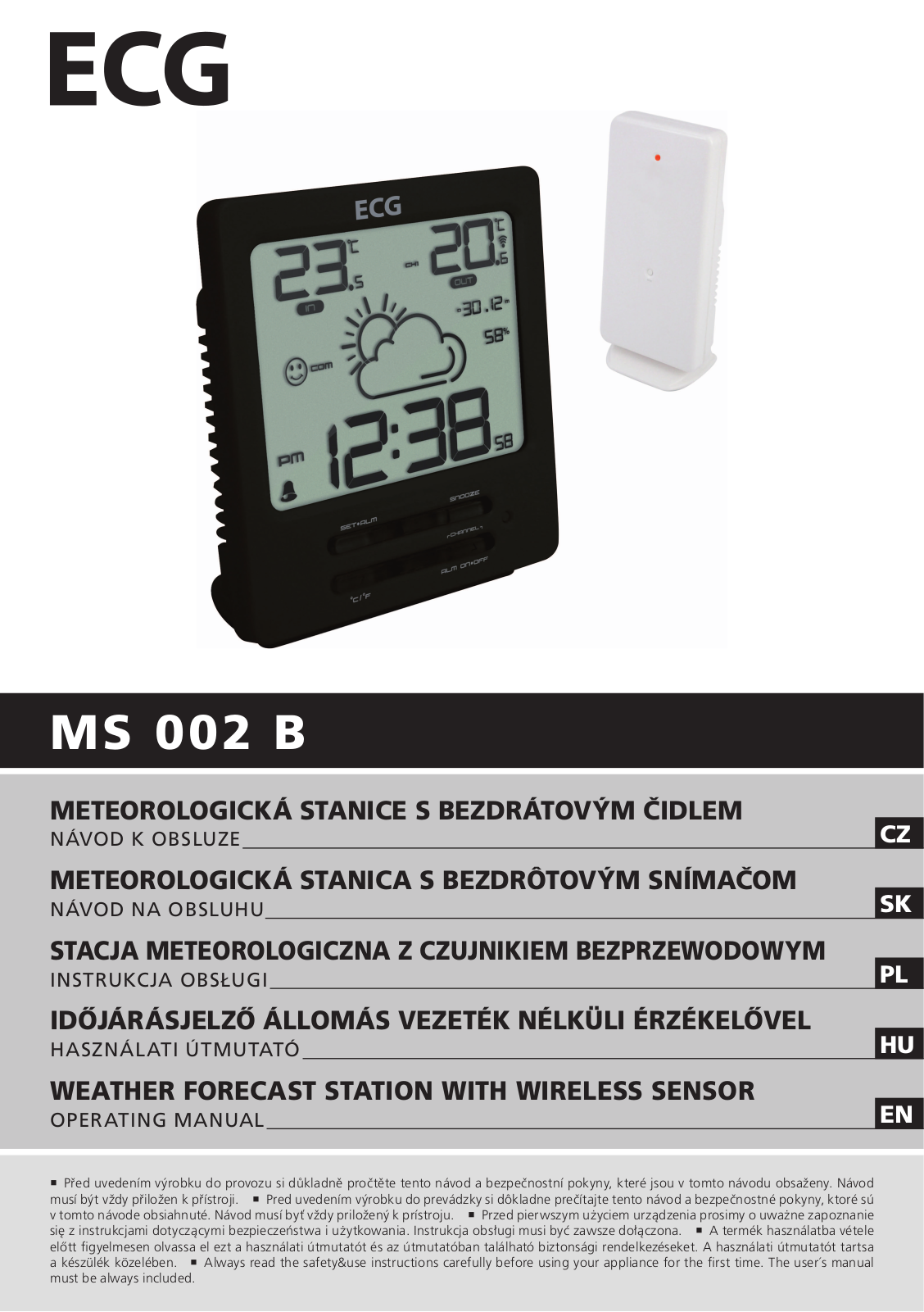 ECG MS 002 B User Manual