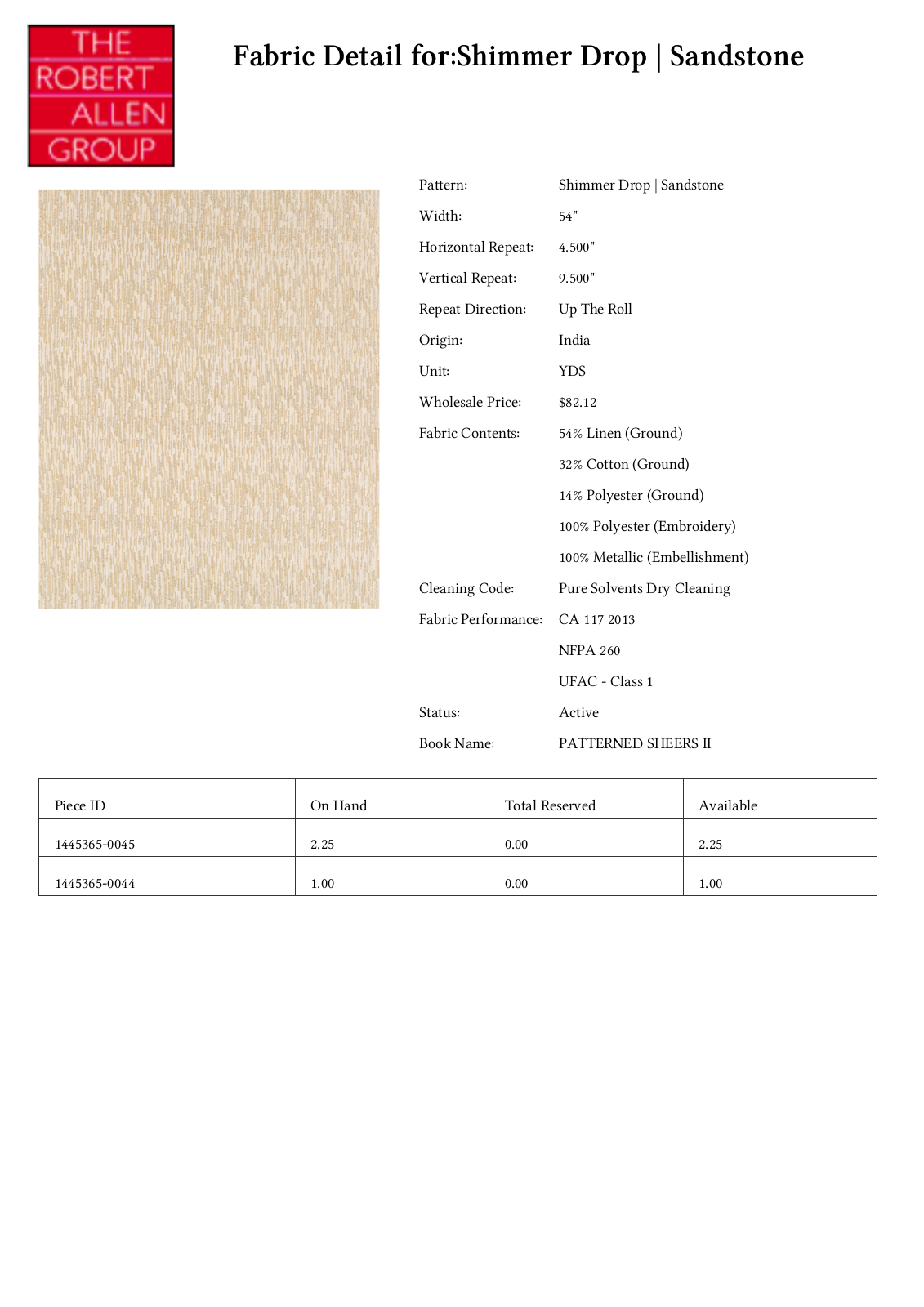 Robert Allen RALF1135 Specifications - ManualMachine.com