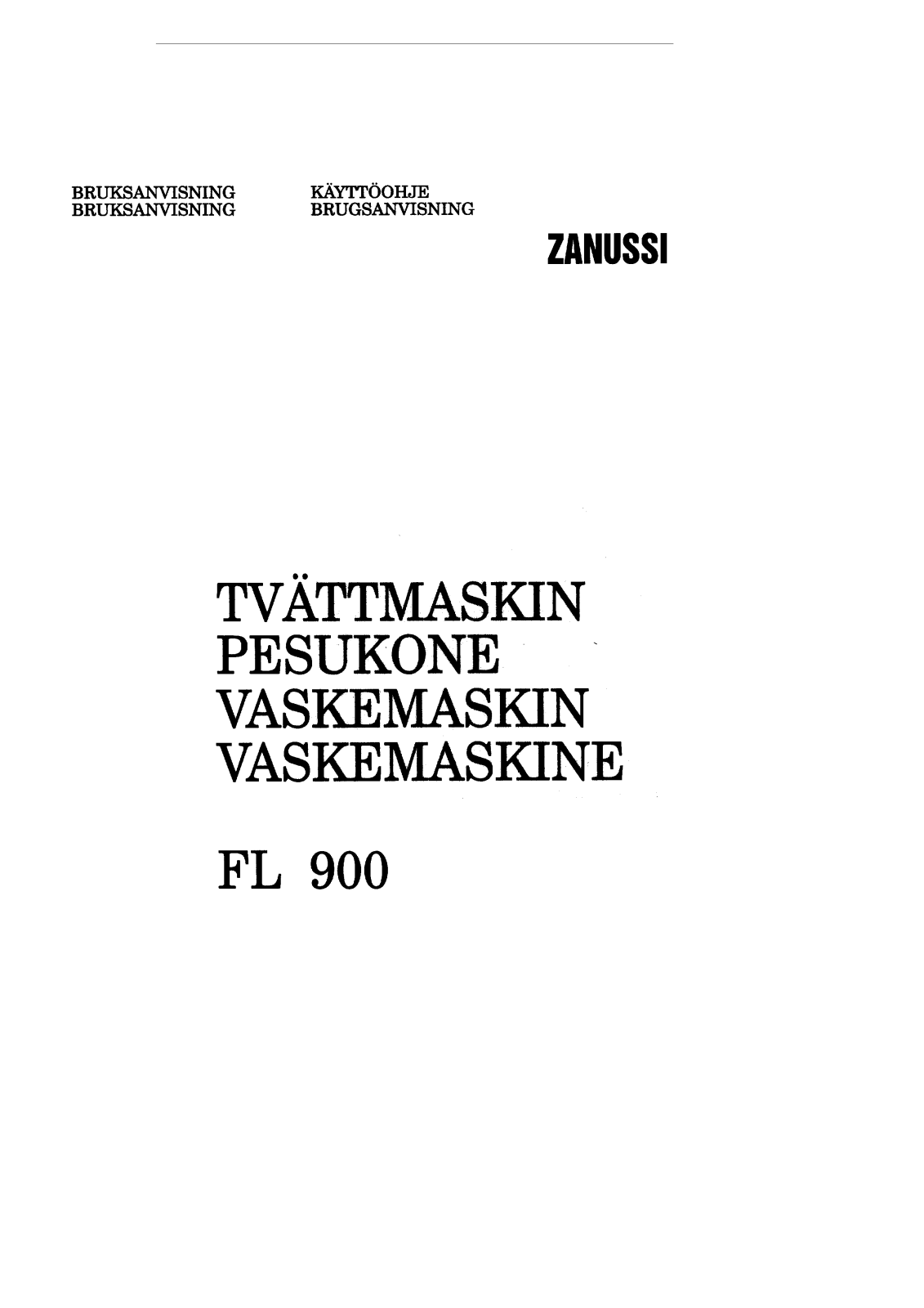 Zanussi FL900 User Manual