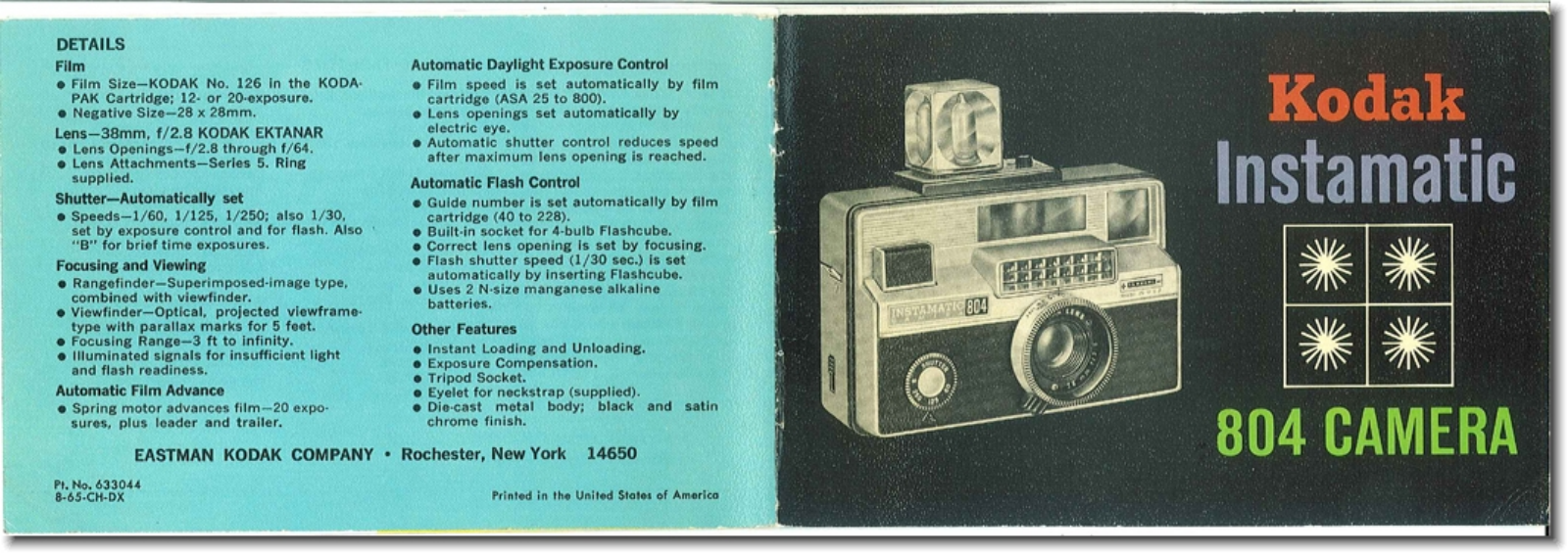 Kodak Instamatic 804 Instruction Manual