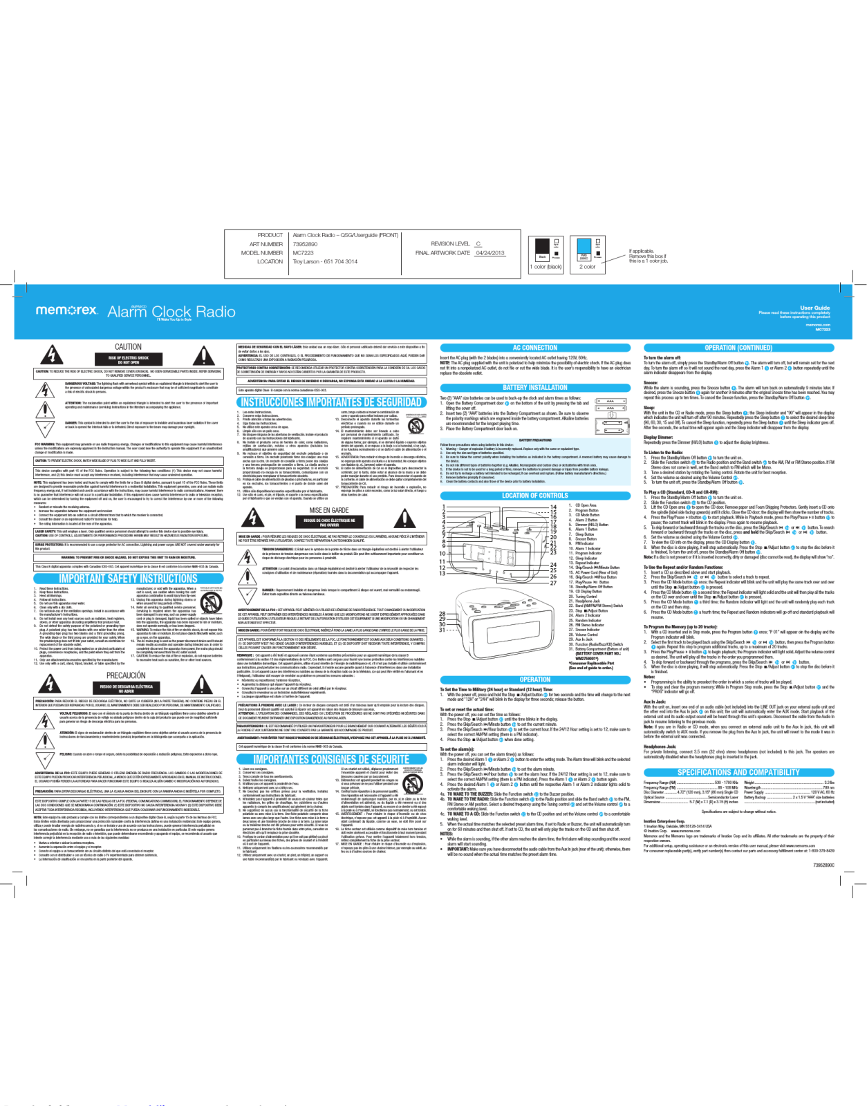 Memorex MC7223 User Manual