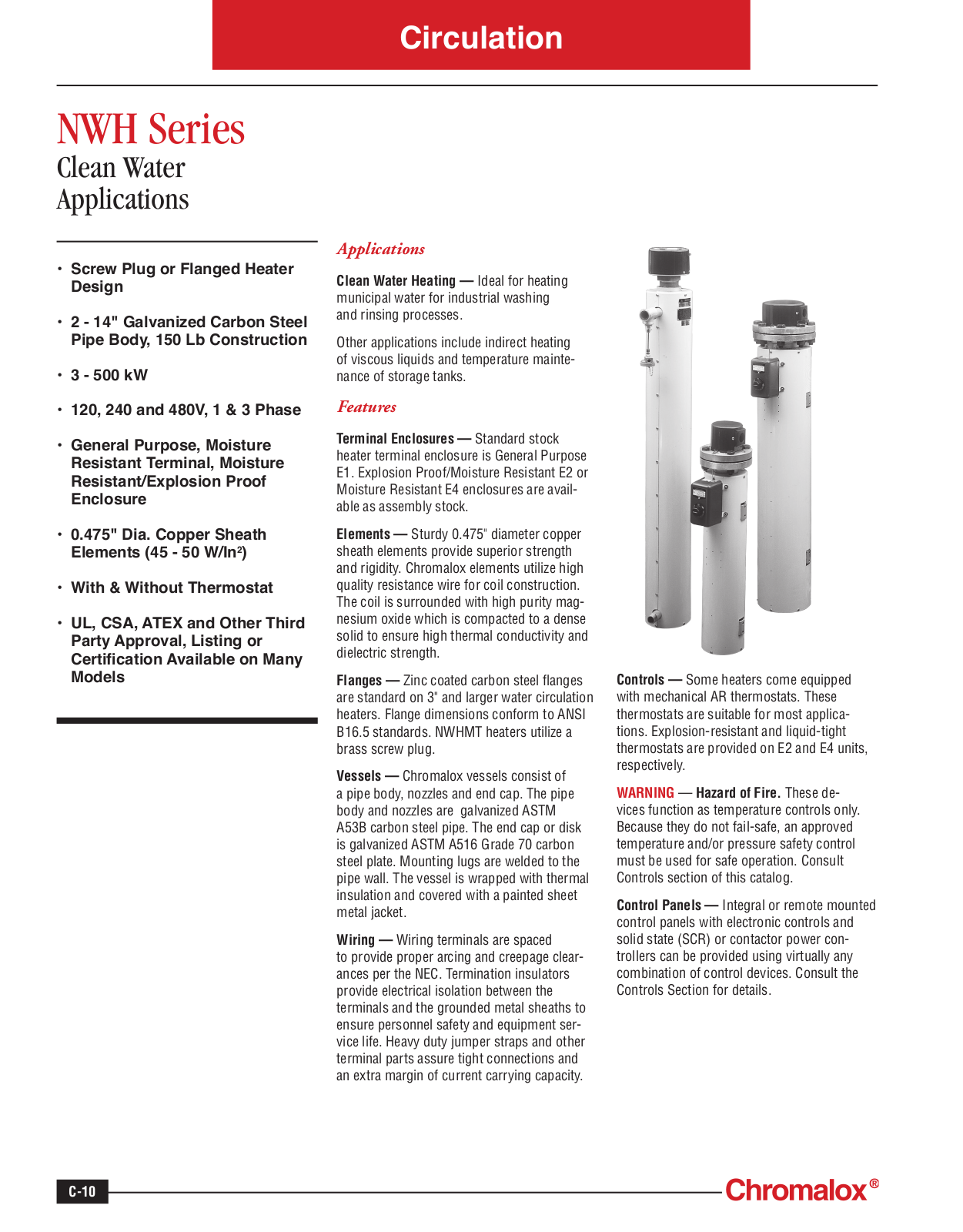 Chromalox NWH Series Catalog Page