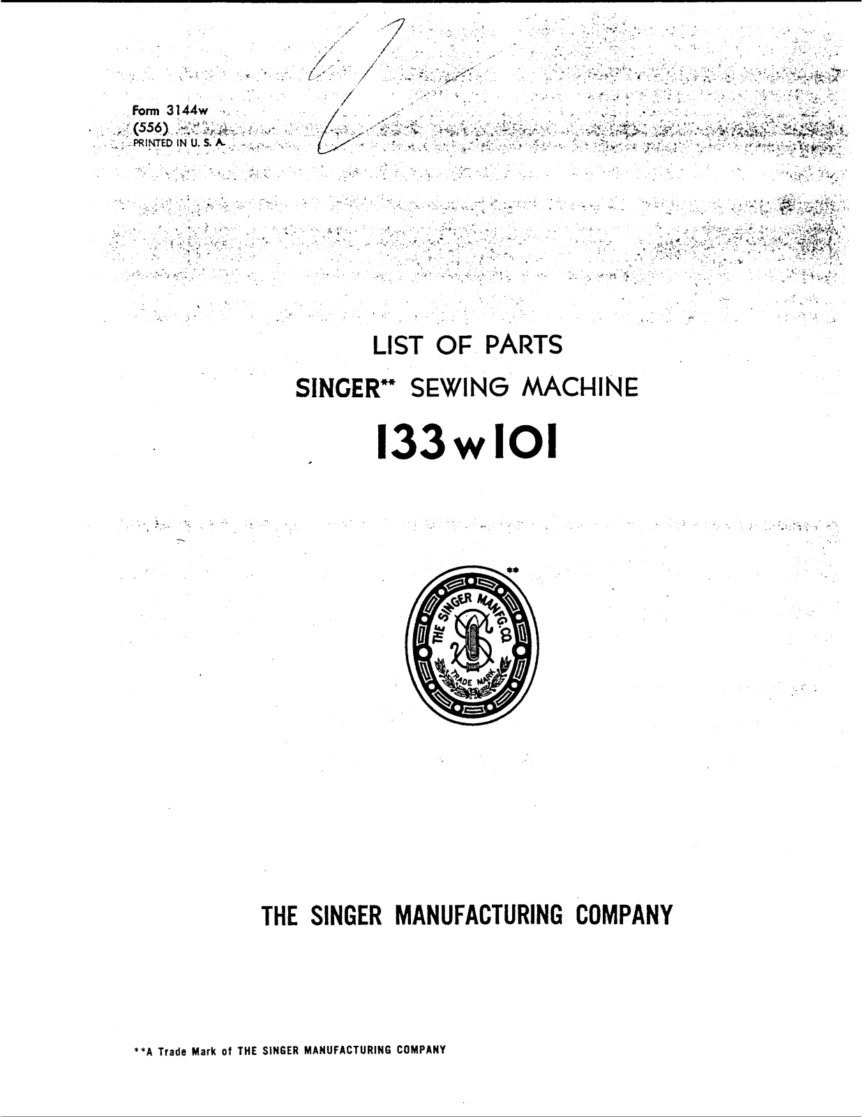 Singer 133W101 User Manual