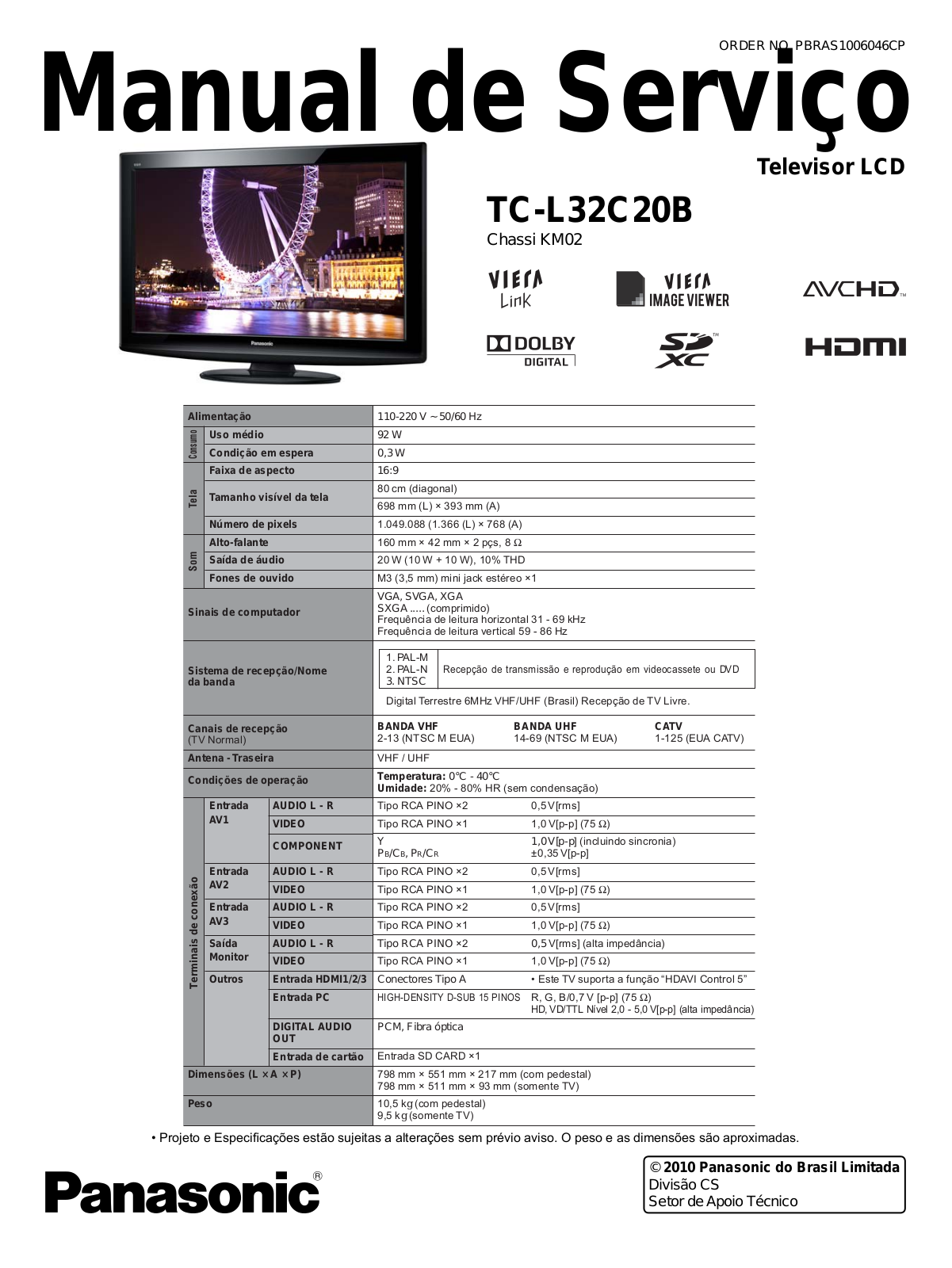 Panasonic TC-L32C20B Schematic