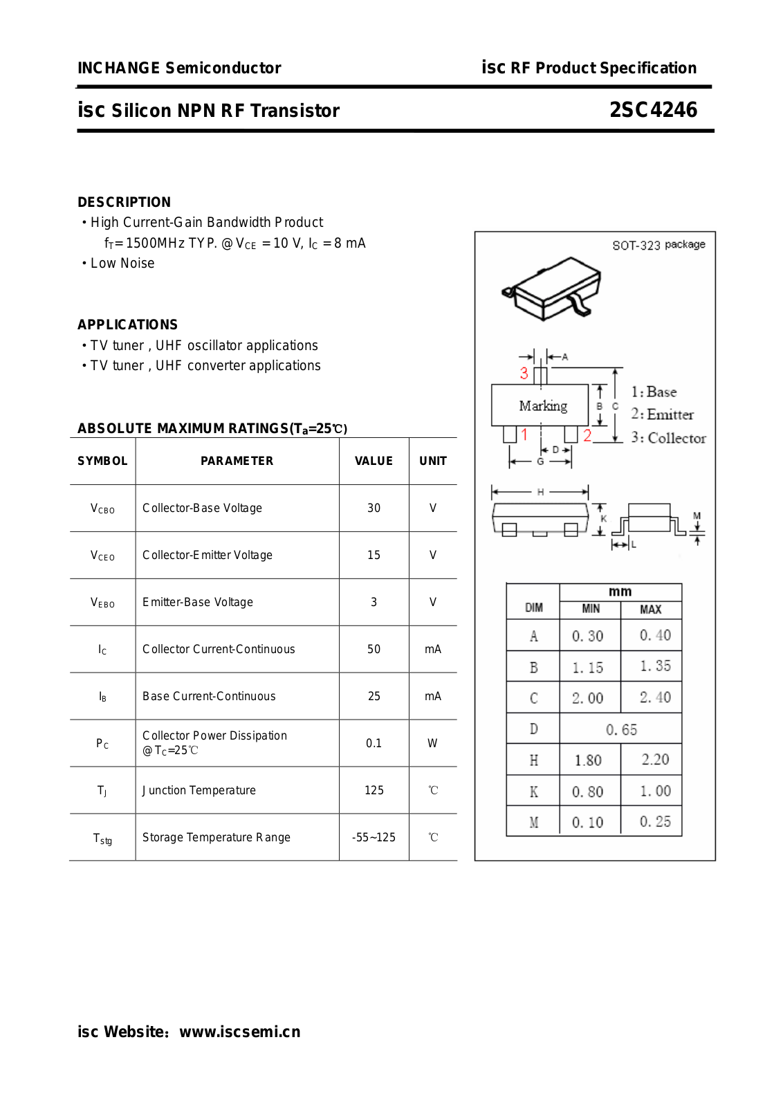 Datasheet 2sc4246 Datasheet - ManualMachine.com