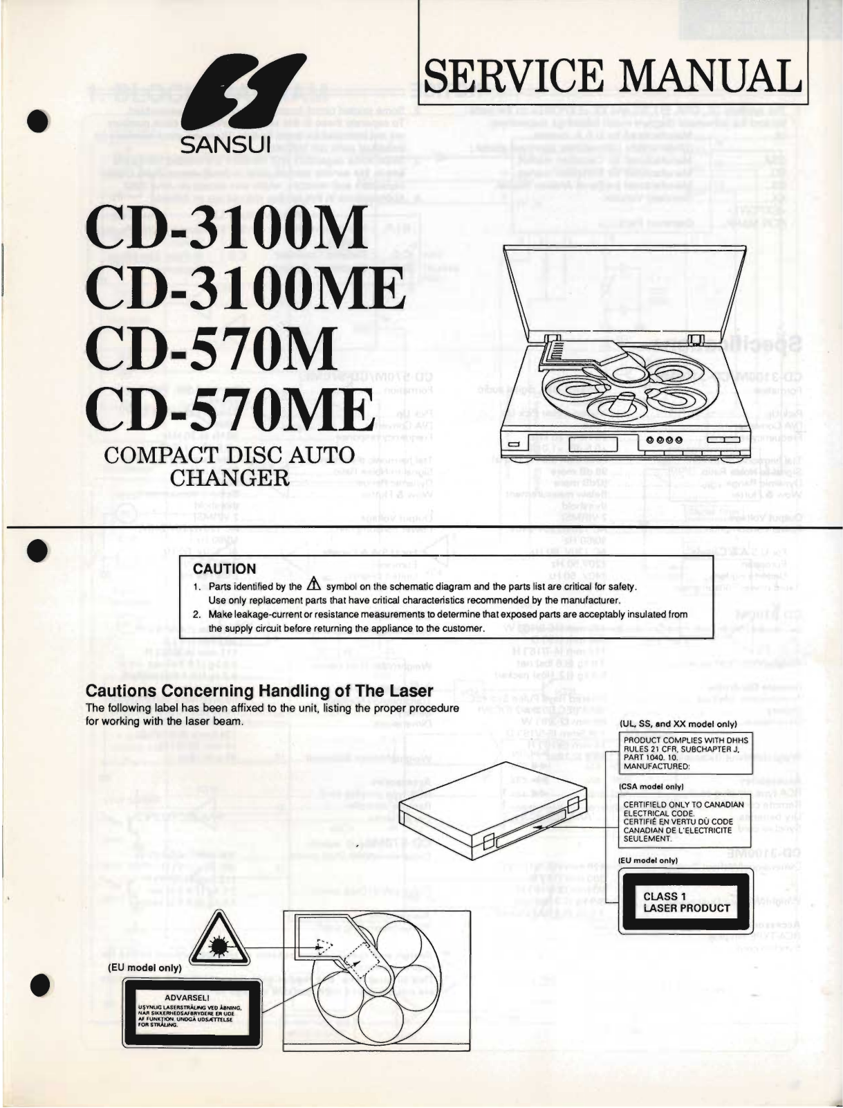 Sansui CD-3100-M Service Manual