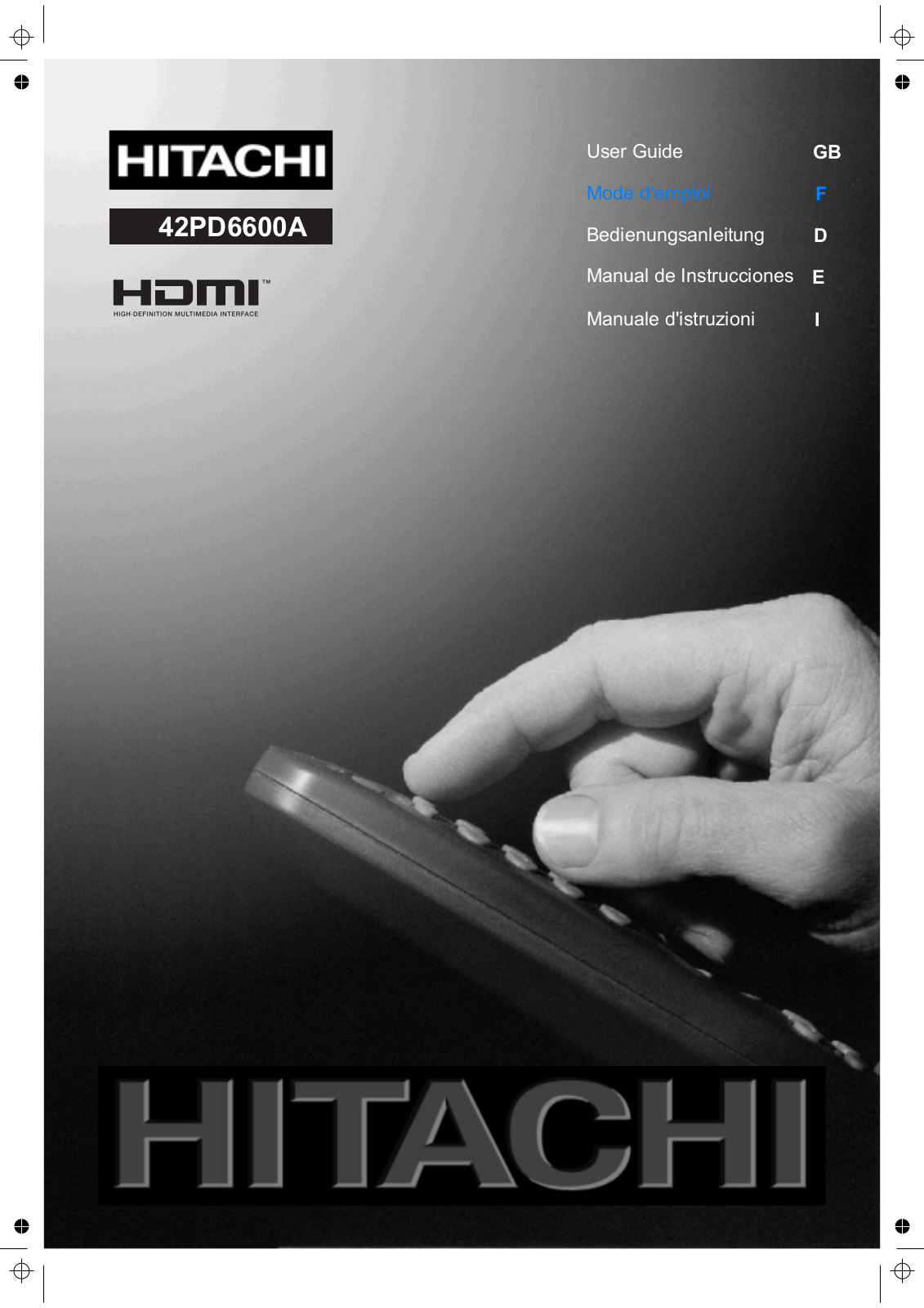 HITACHI 42PD6600A User Manual