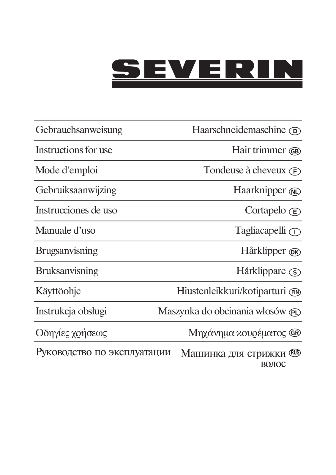 Severin HS 7811 User Manual