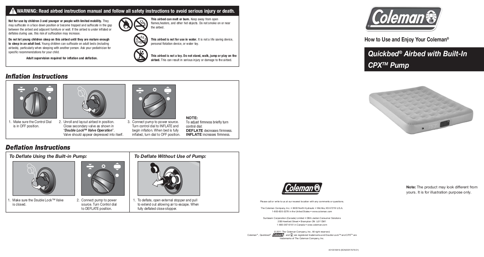 Coleman QuickBed CPX User Manual