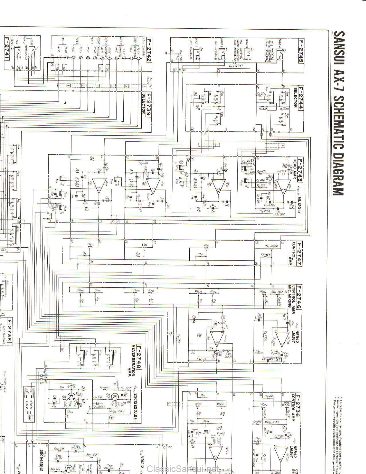 Sansui AX-7 Schematic