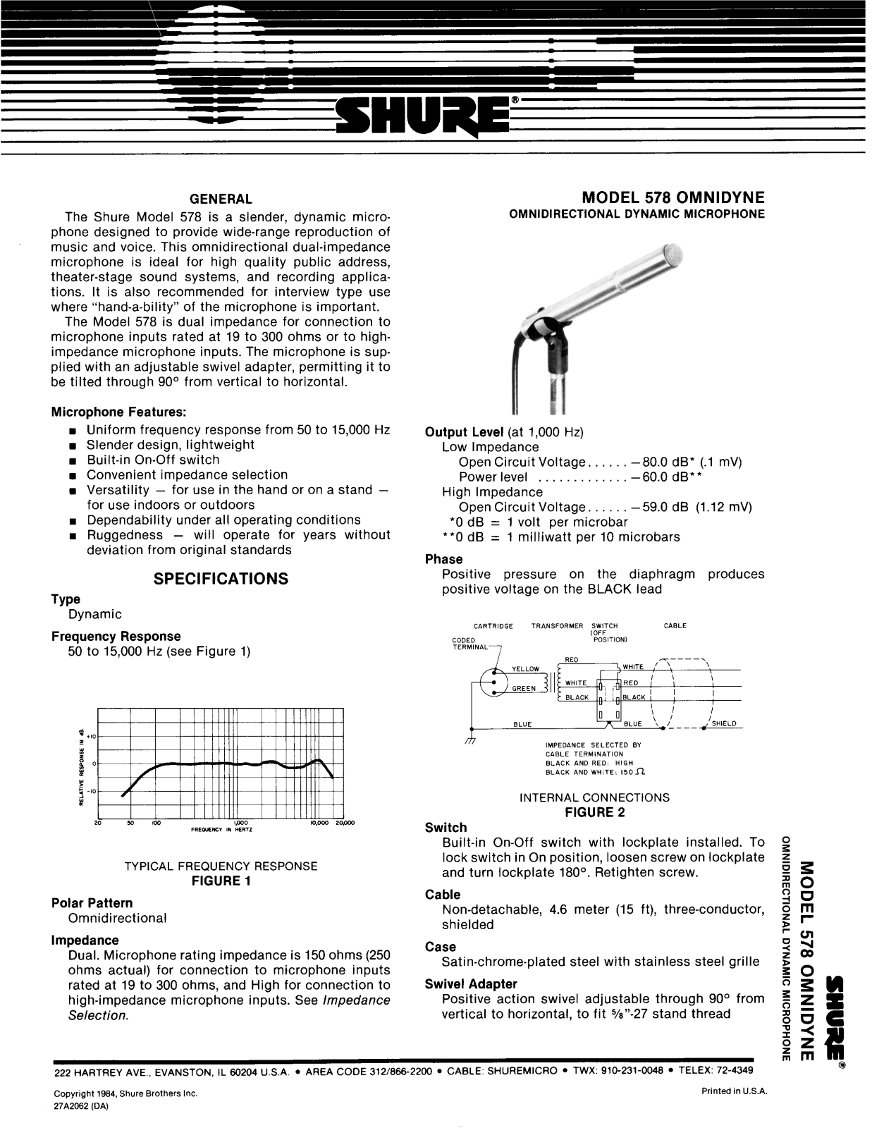 Shure 578 User Guide