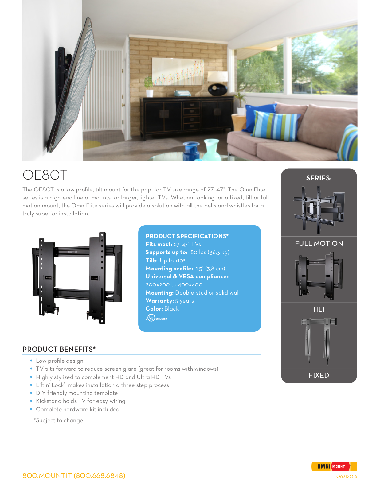 OmniMount OE80T User Manual