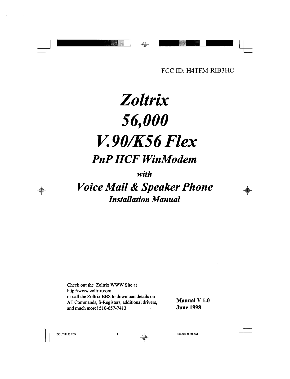 Zoltrix FM-RIB3HC Users Manual