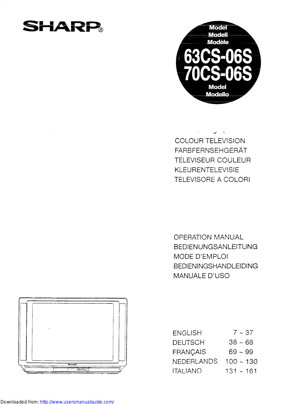 SHARP 63/70CS-06S User Manual