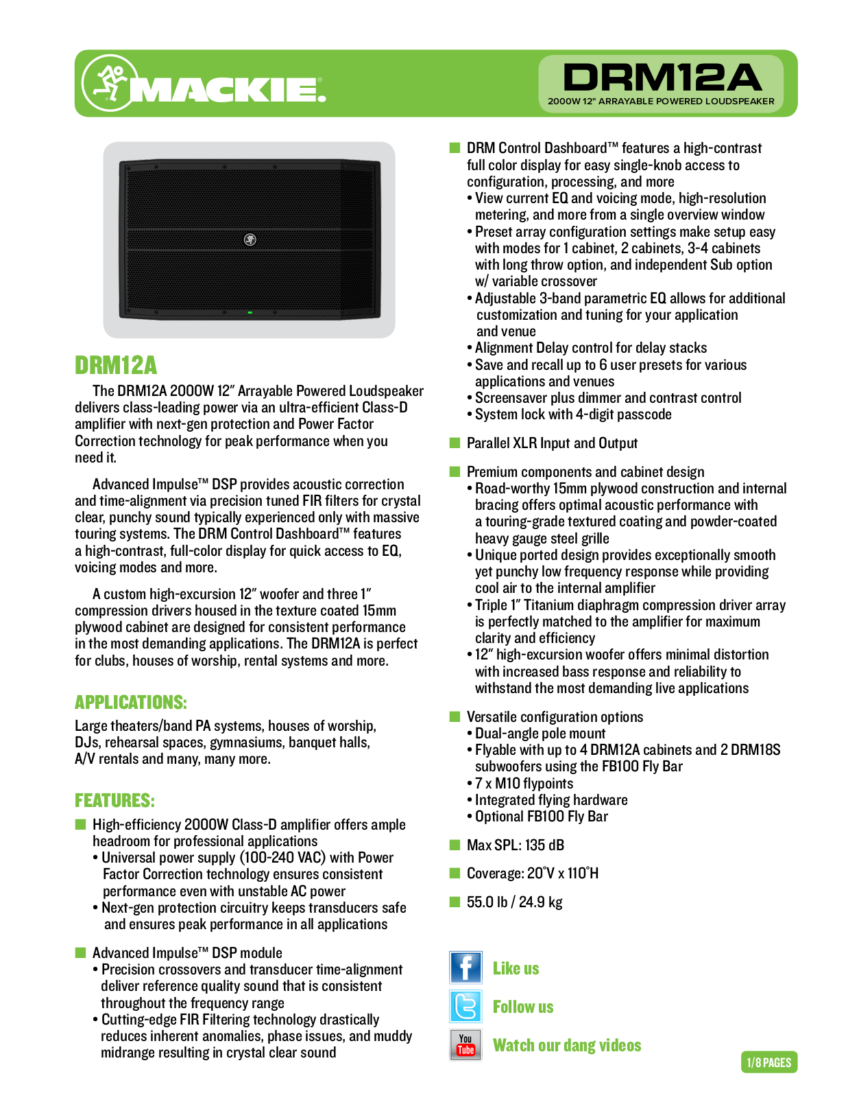 Mackie DRM12A User Manual