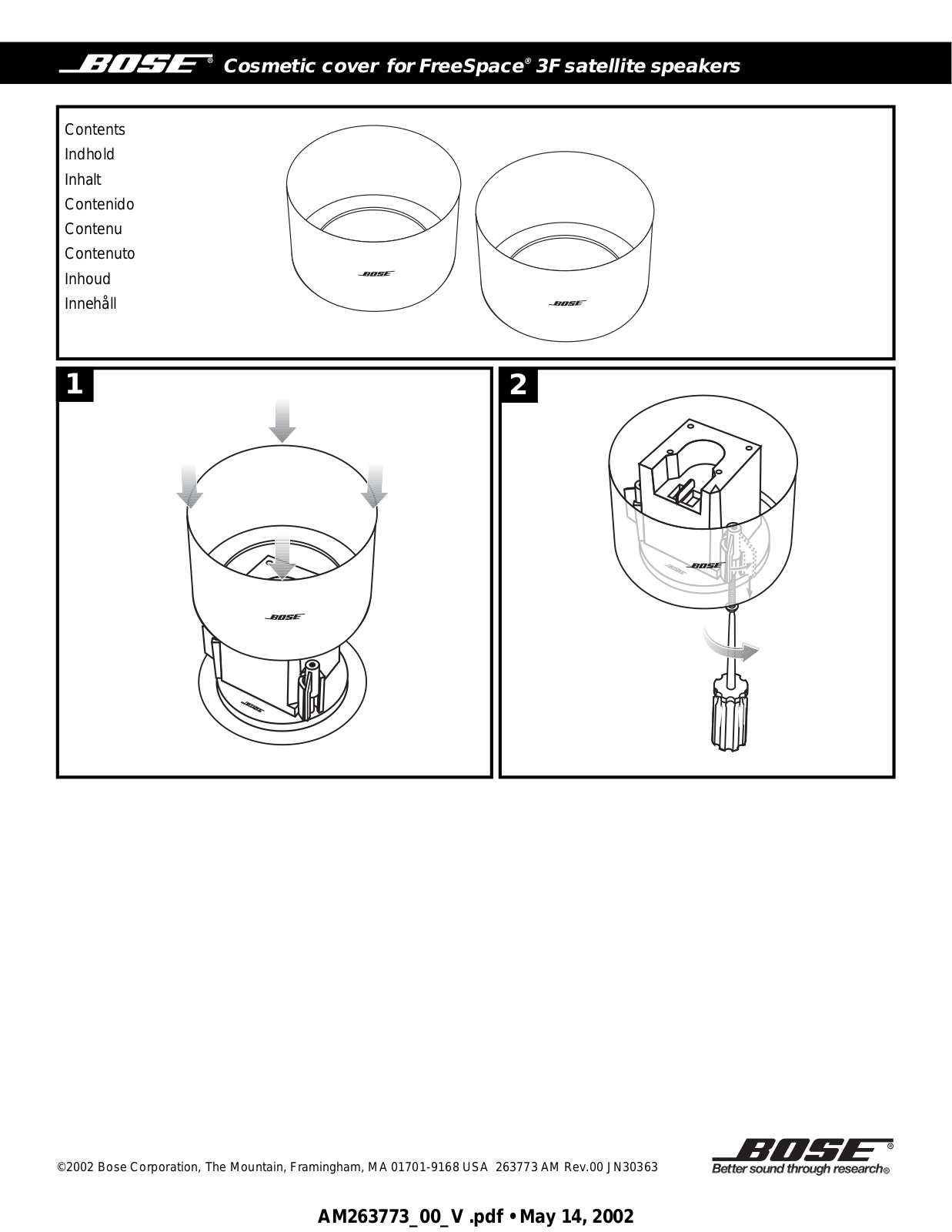 Bose 3F Datasheet