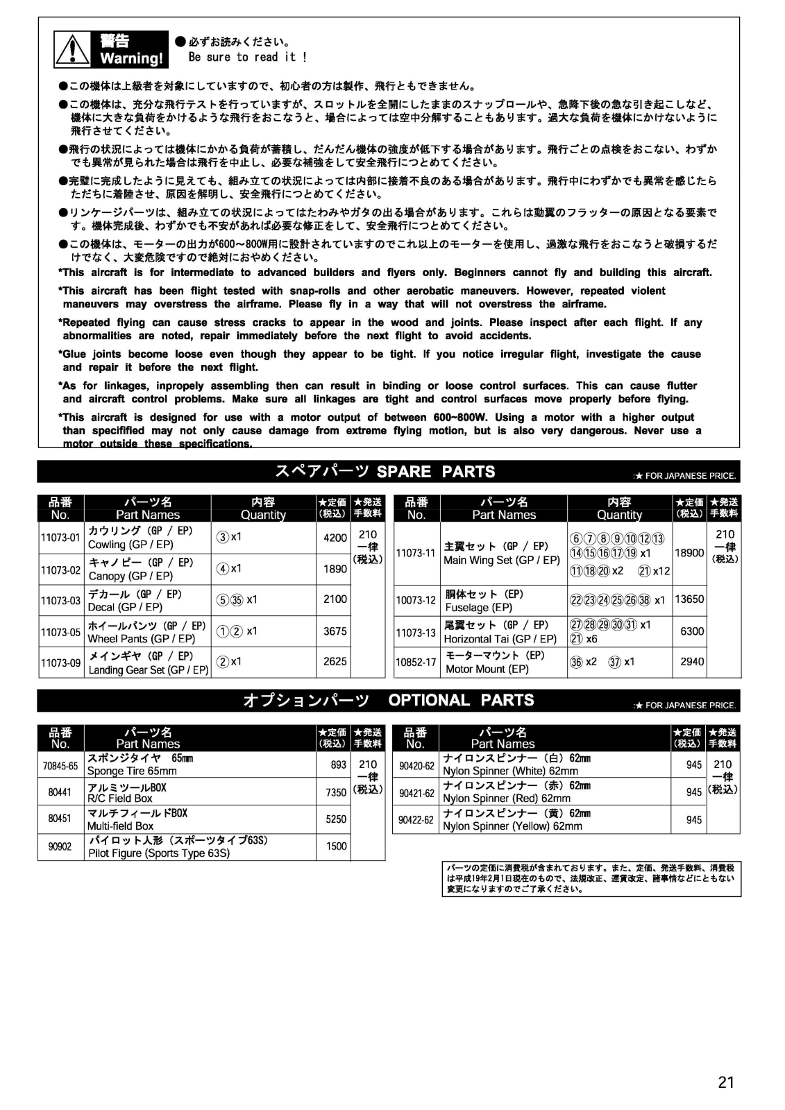 Kyosho PITTS SPECIAL 50EP User Manual