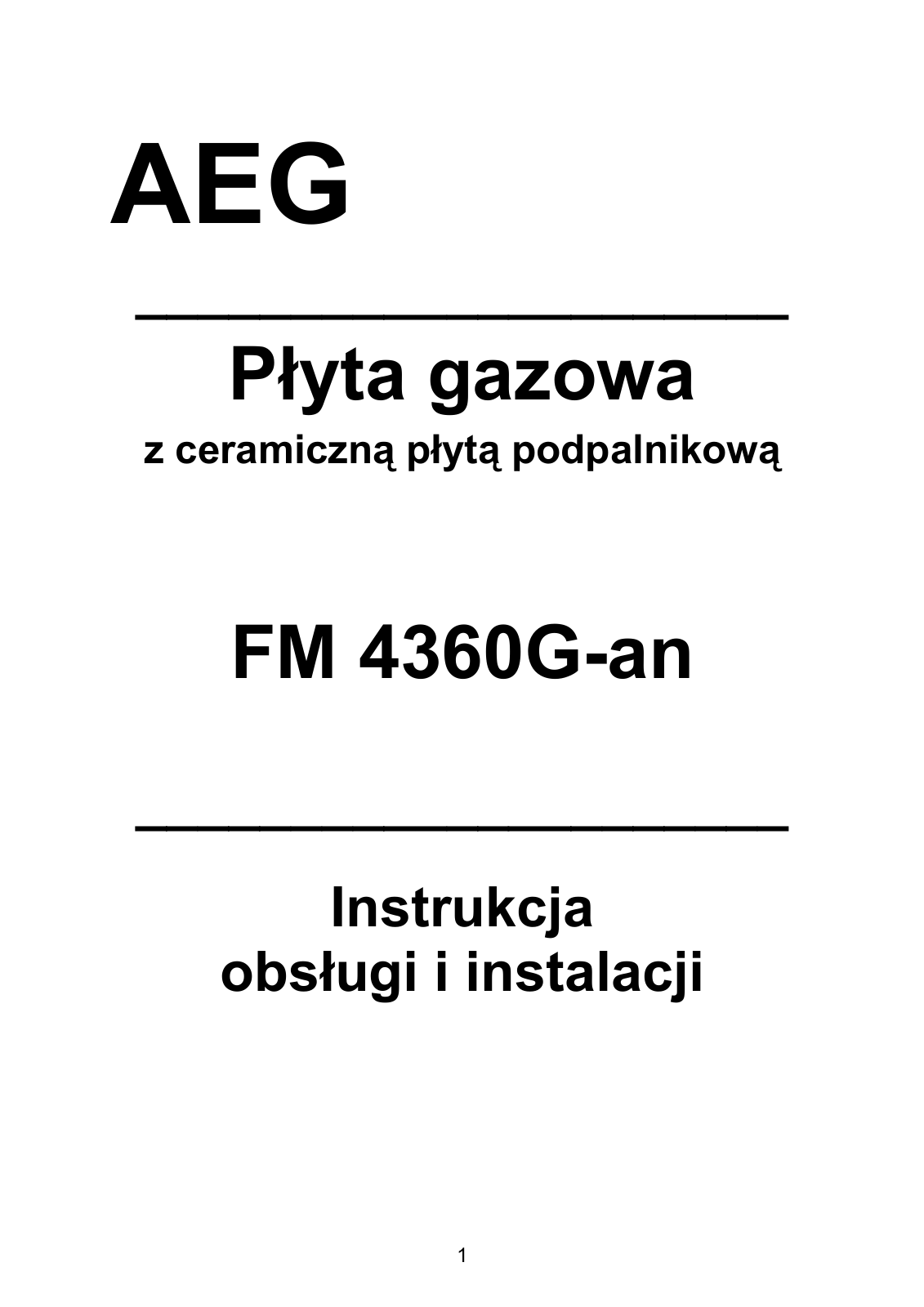 AEG FM4360G-AN User Manual