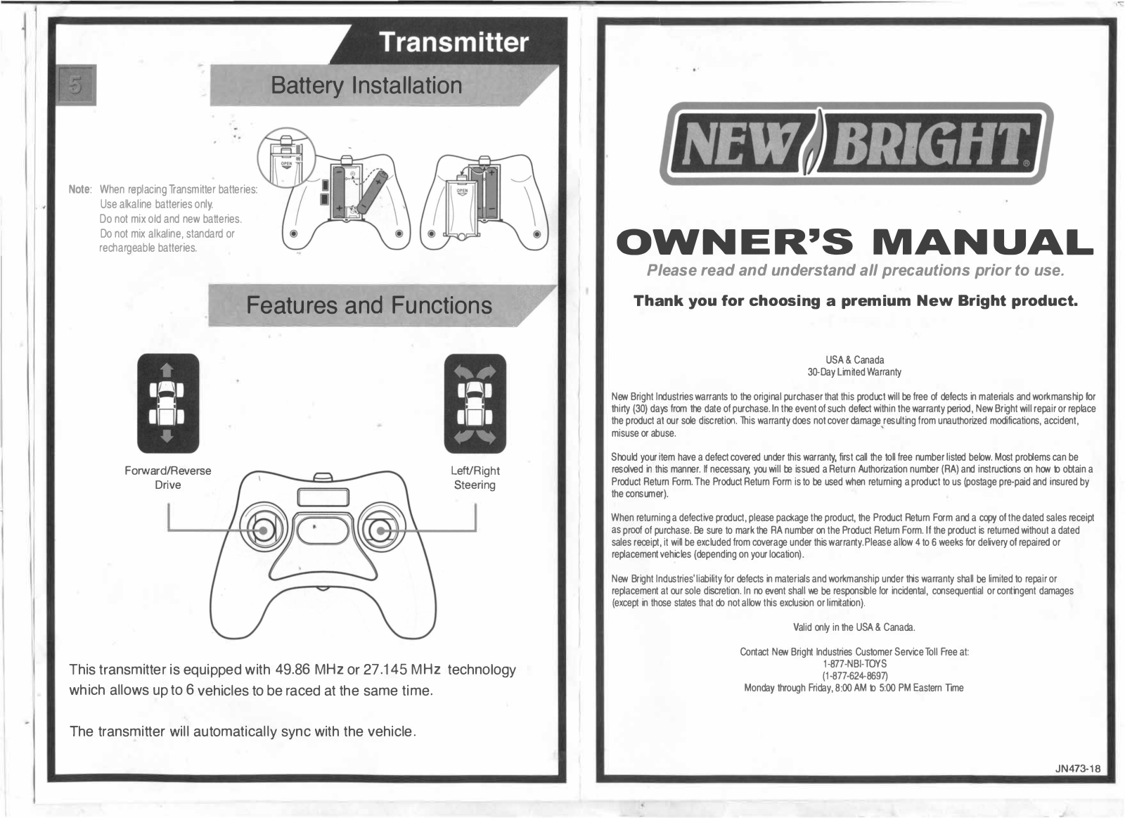 New Bright Co RF7MR User Manual