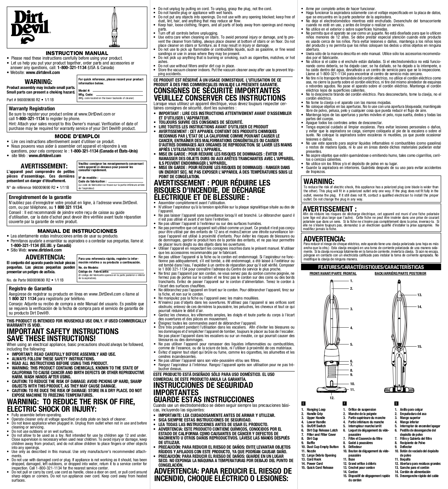 Dirt Devil SD20505 User Manual