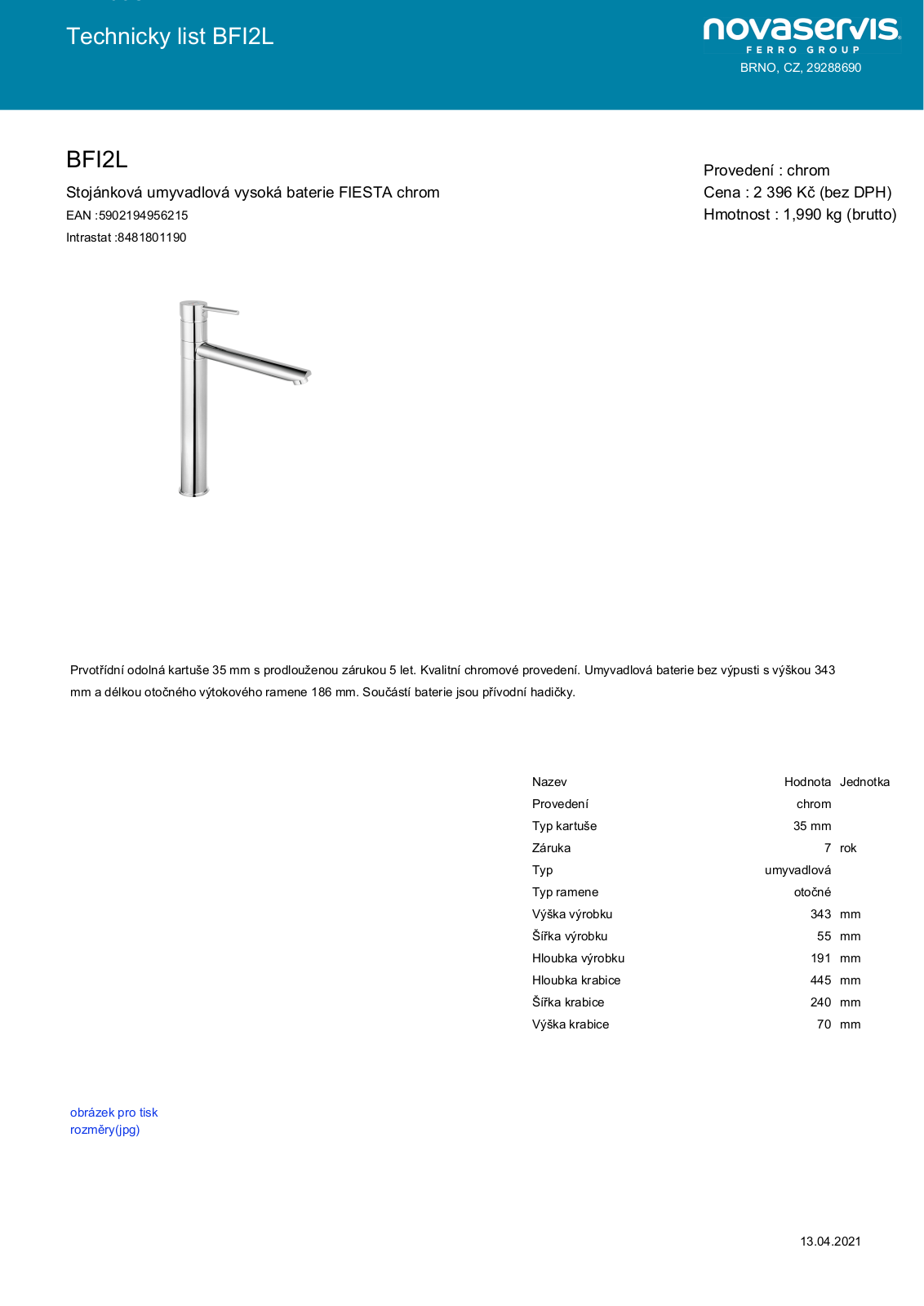 Novaservis BFI2L User guide - ManualMachine.com