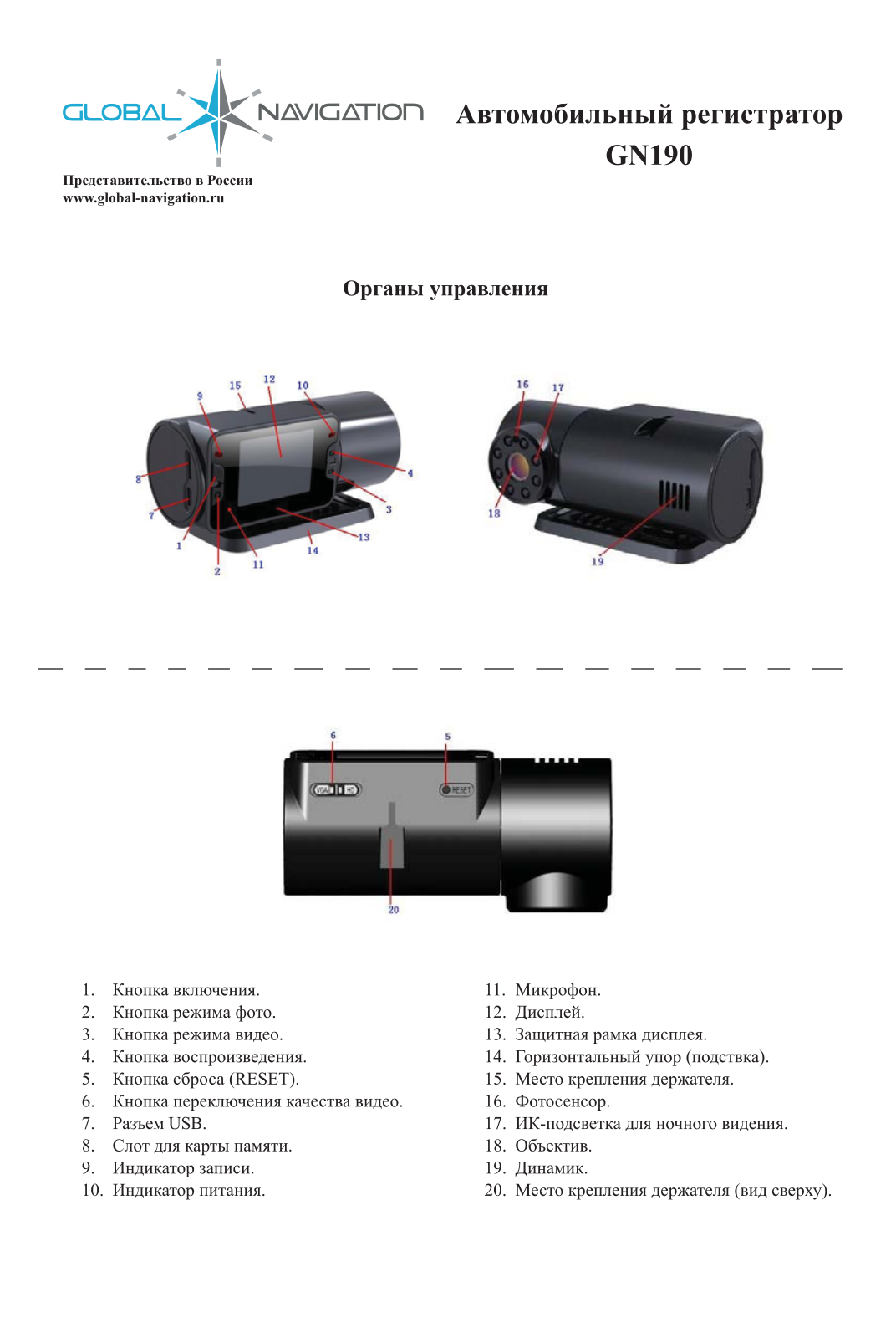 Global navigation GN 190 User Manual