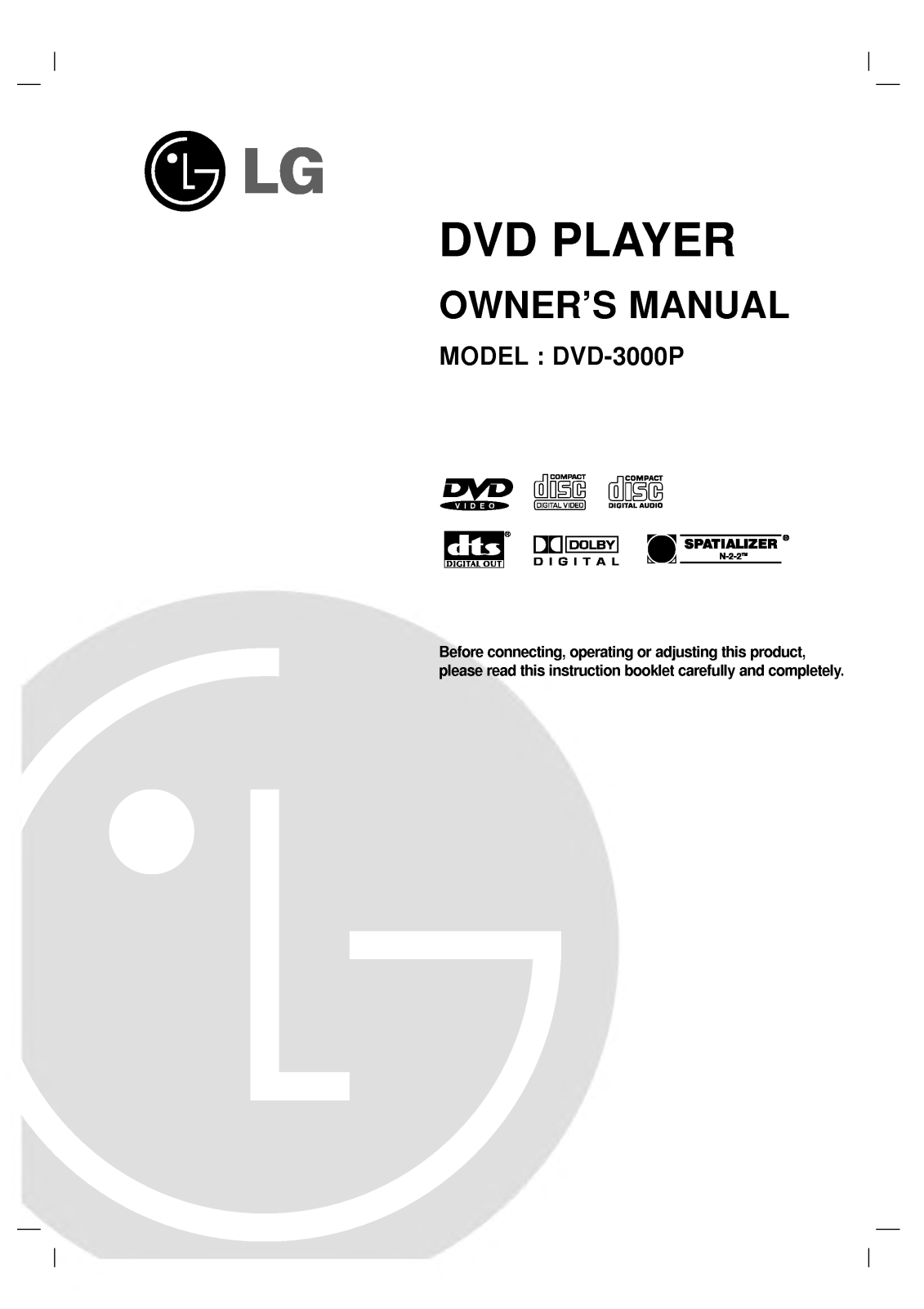 LG DVD3000P User Manual