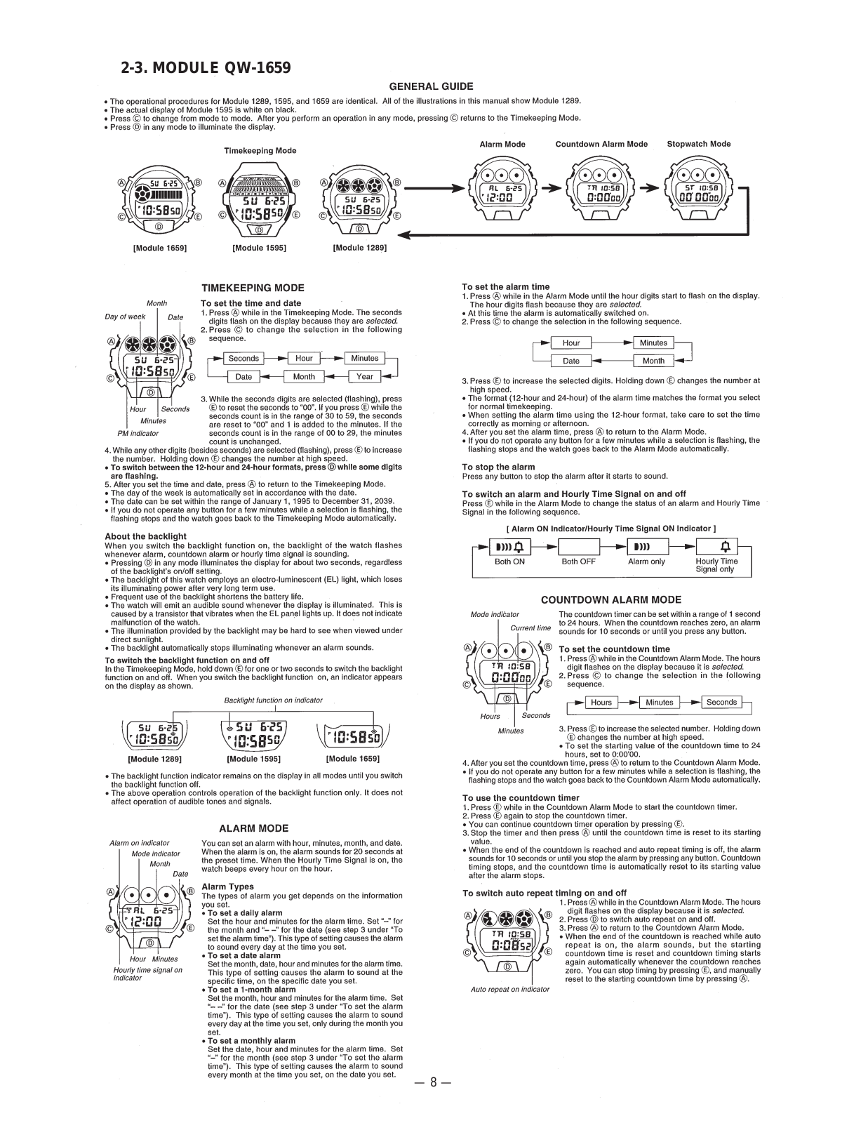 Casio DW90521VCF User Manual