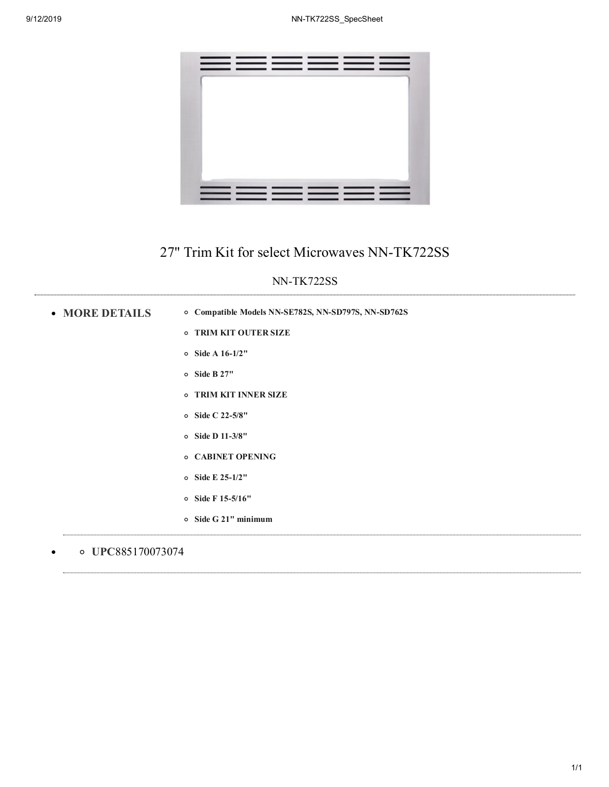 Panasonic PAN2740 Specifications - ManualMachine.com