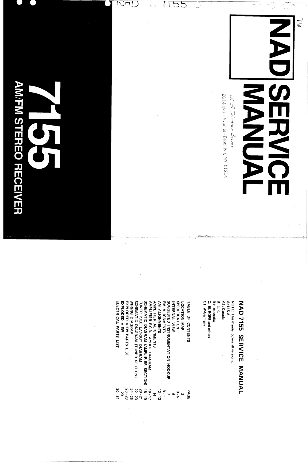 NAD 7155 Service manual