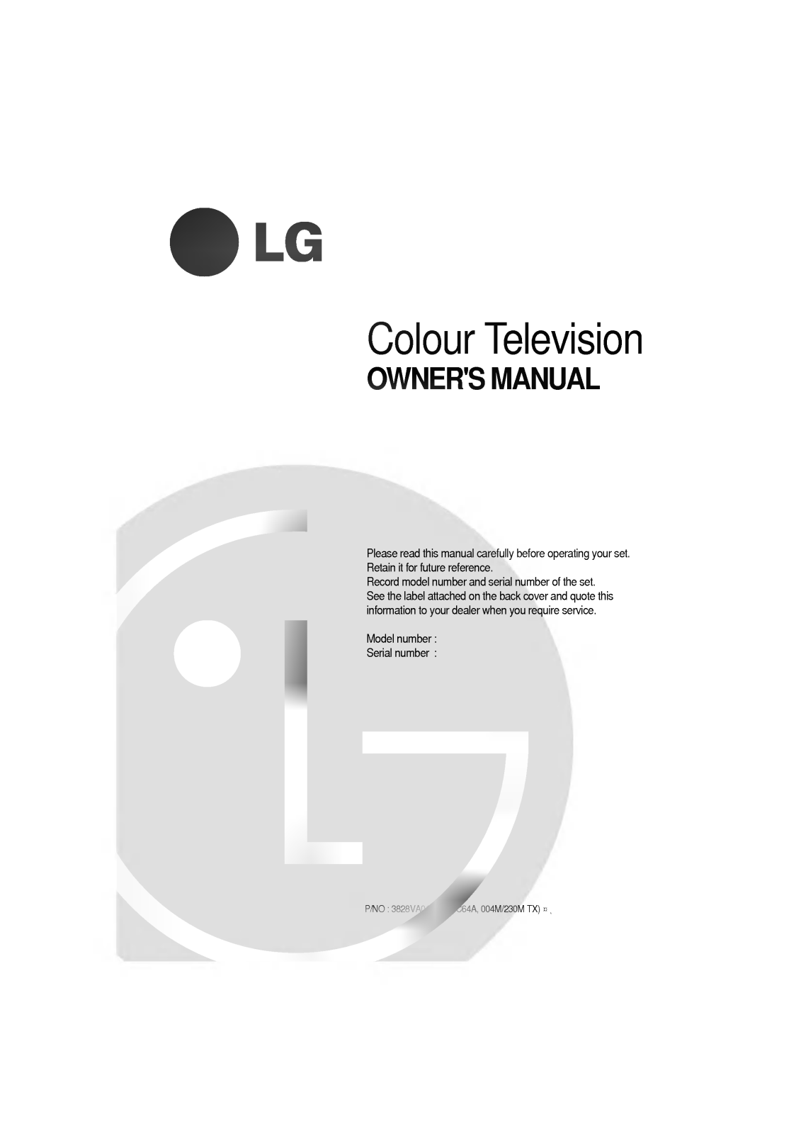 LG CF-21E60 Owner’s Manual