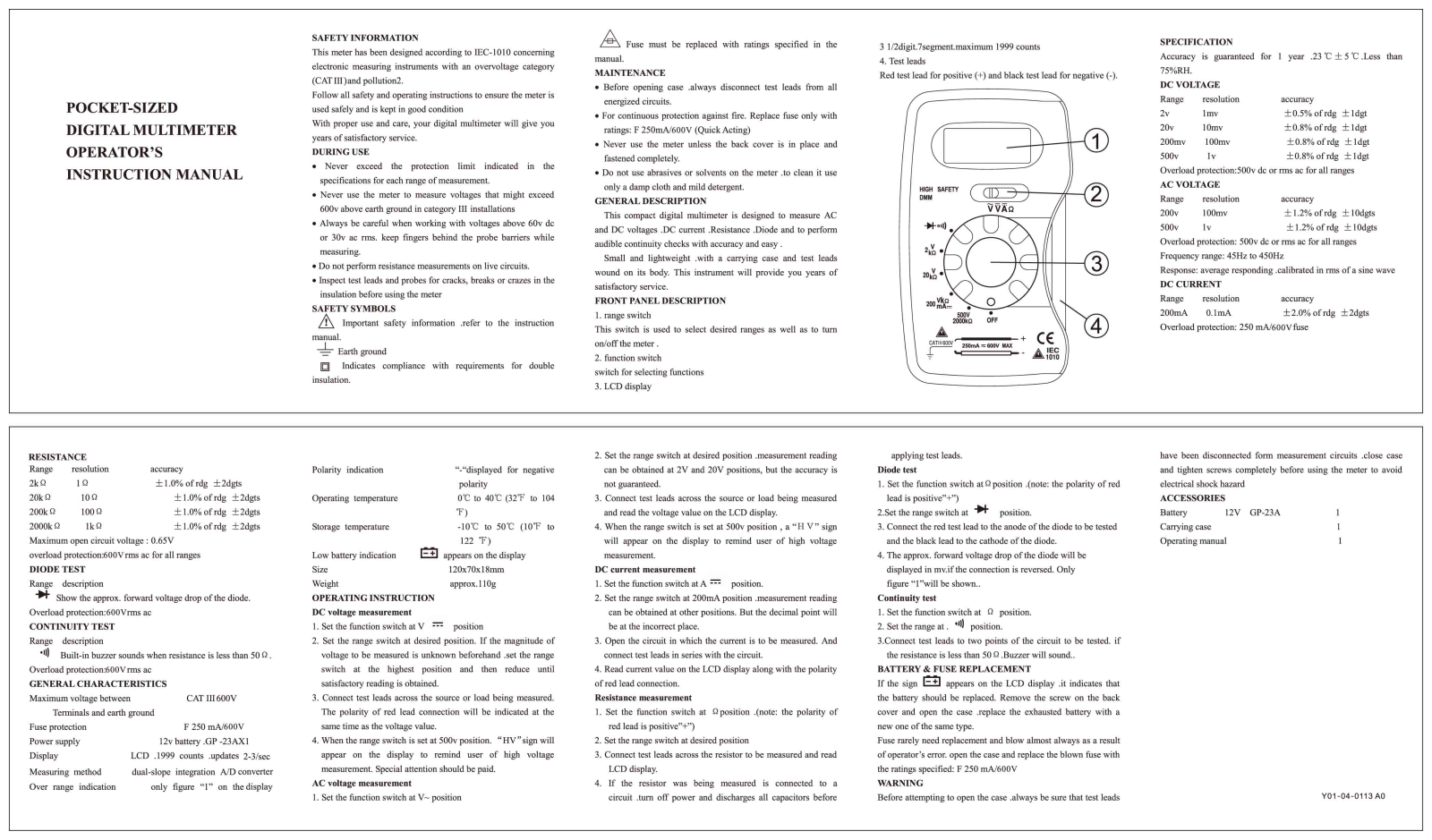 Peakmeter PM300 User Manual