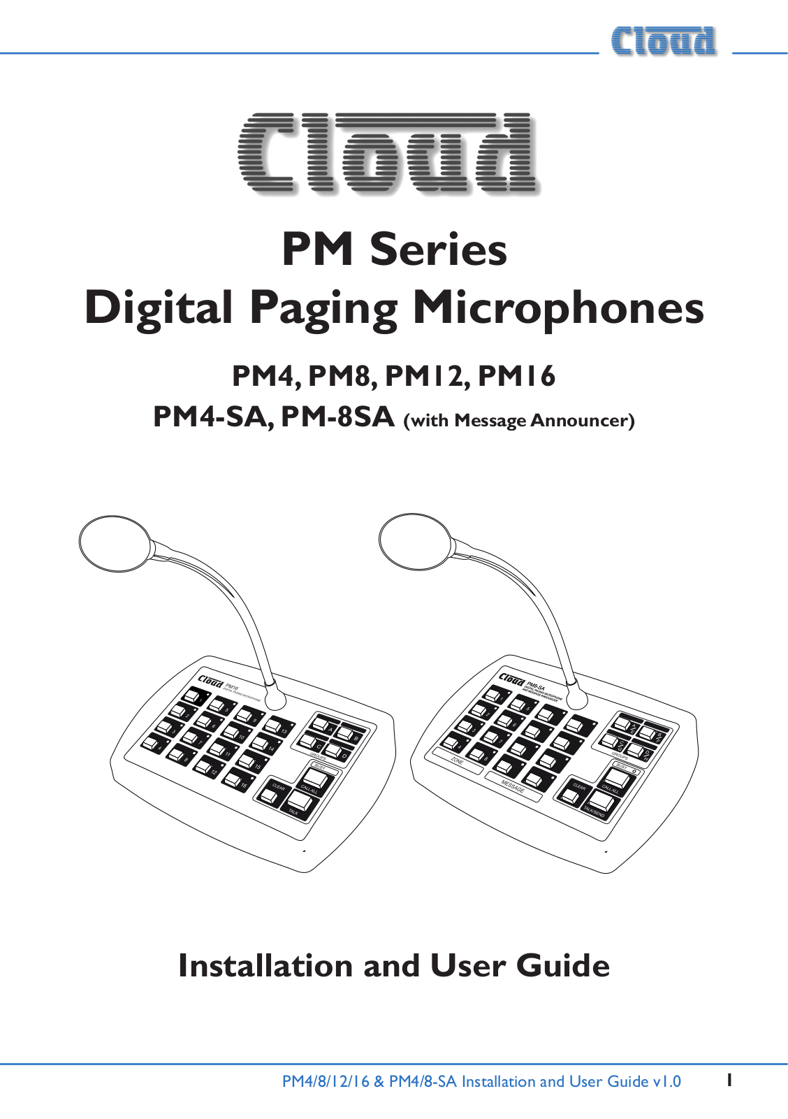 Cloud Electronics PM16 User Manual