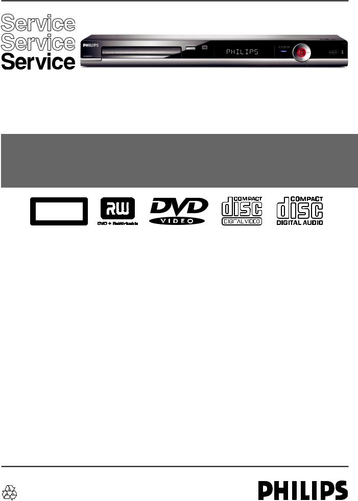 Philips DVDR-3450-H, DVDR-3452-H, DVDR-3460-H Service manual