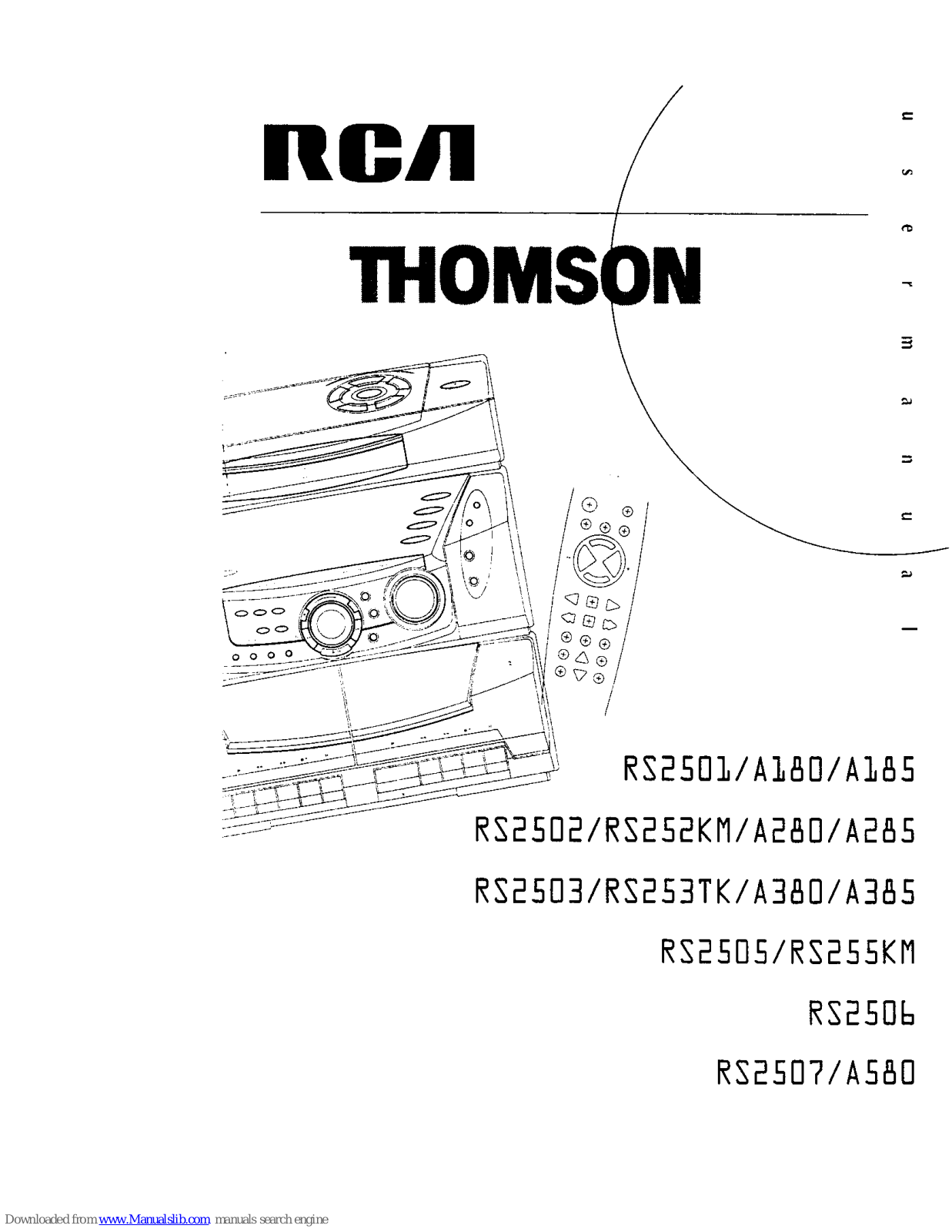 RCA RS2507, RS2501, A180, A185, RS2502 User Manual - ManualMachine.com