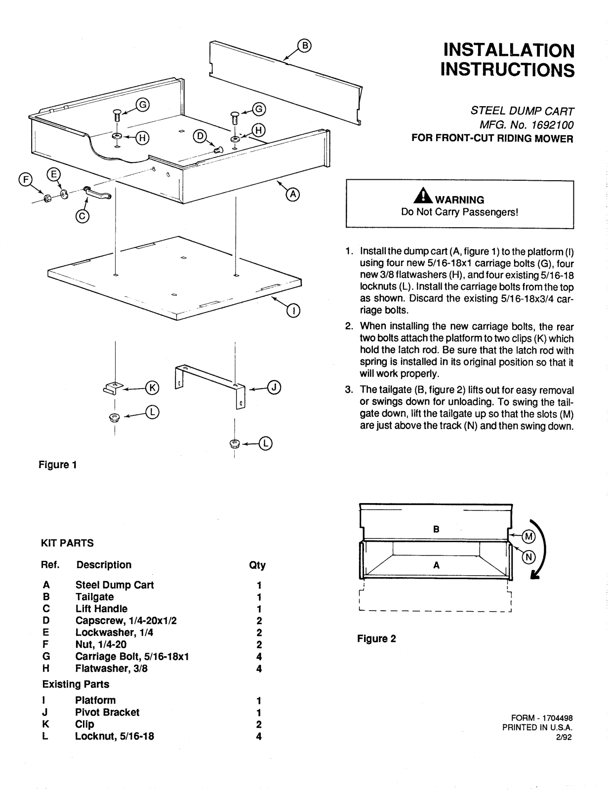 Snapper 1692100 User Manual