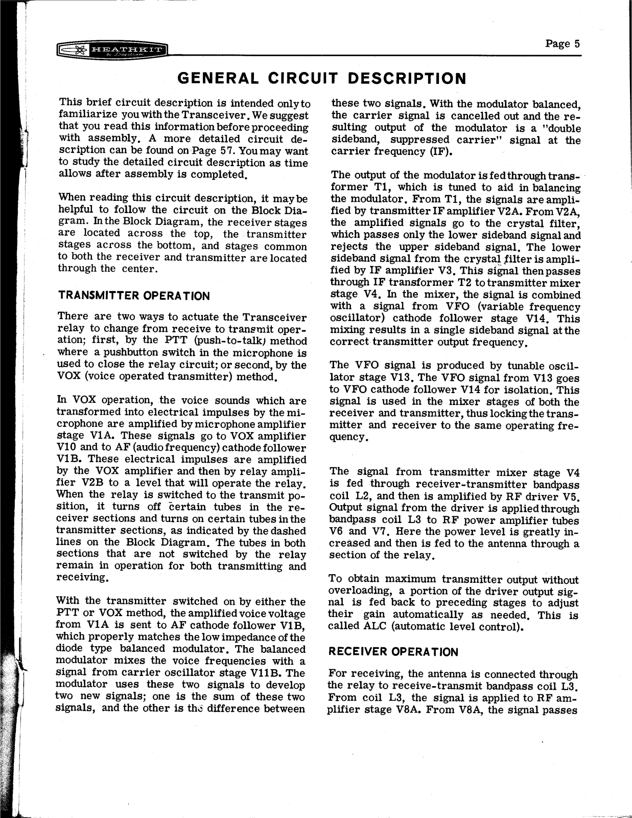 HEATHKIT HW-12a User Manual (PAGE 05)