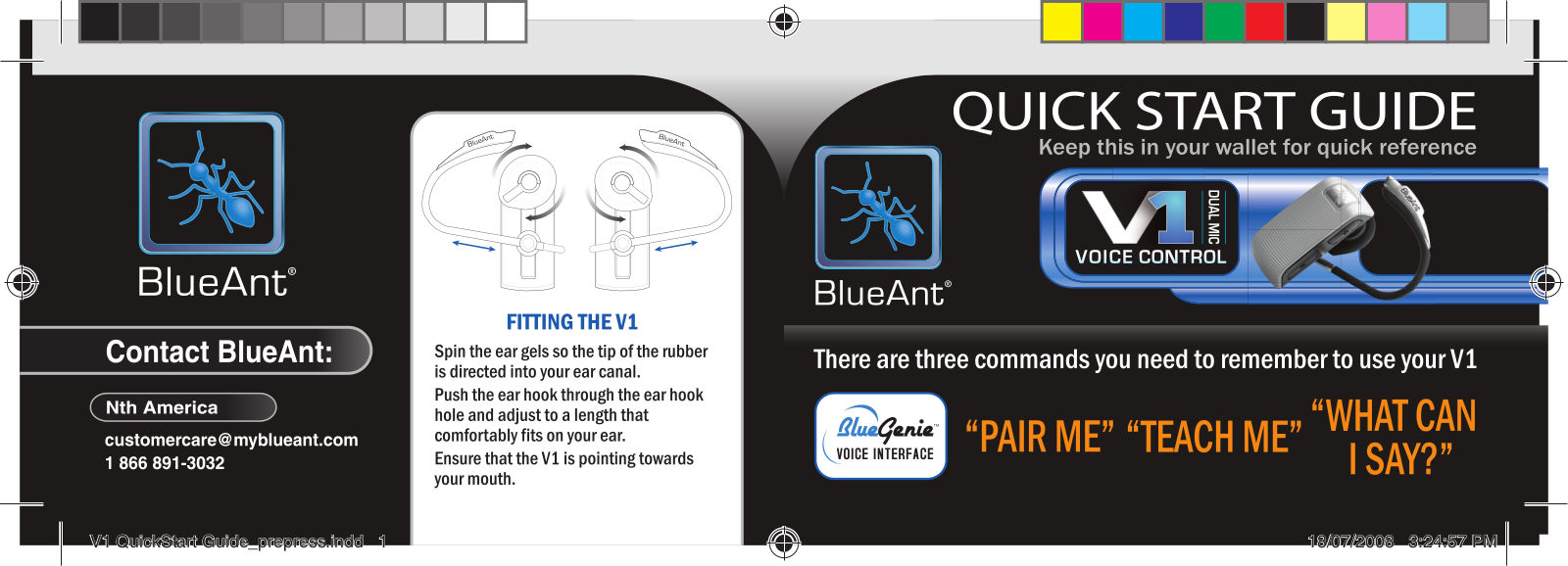 BlueAnt V1 Quick Start Manual