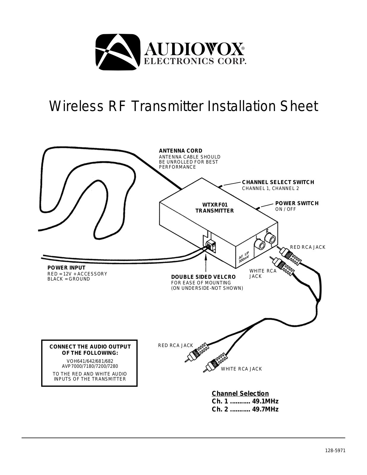 Audiovox 128-5971 User Manual