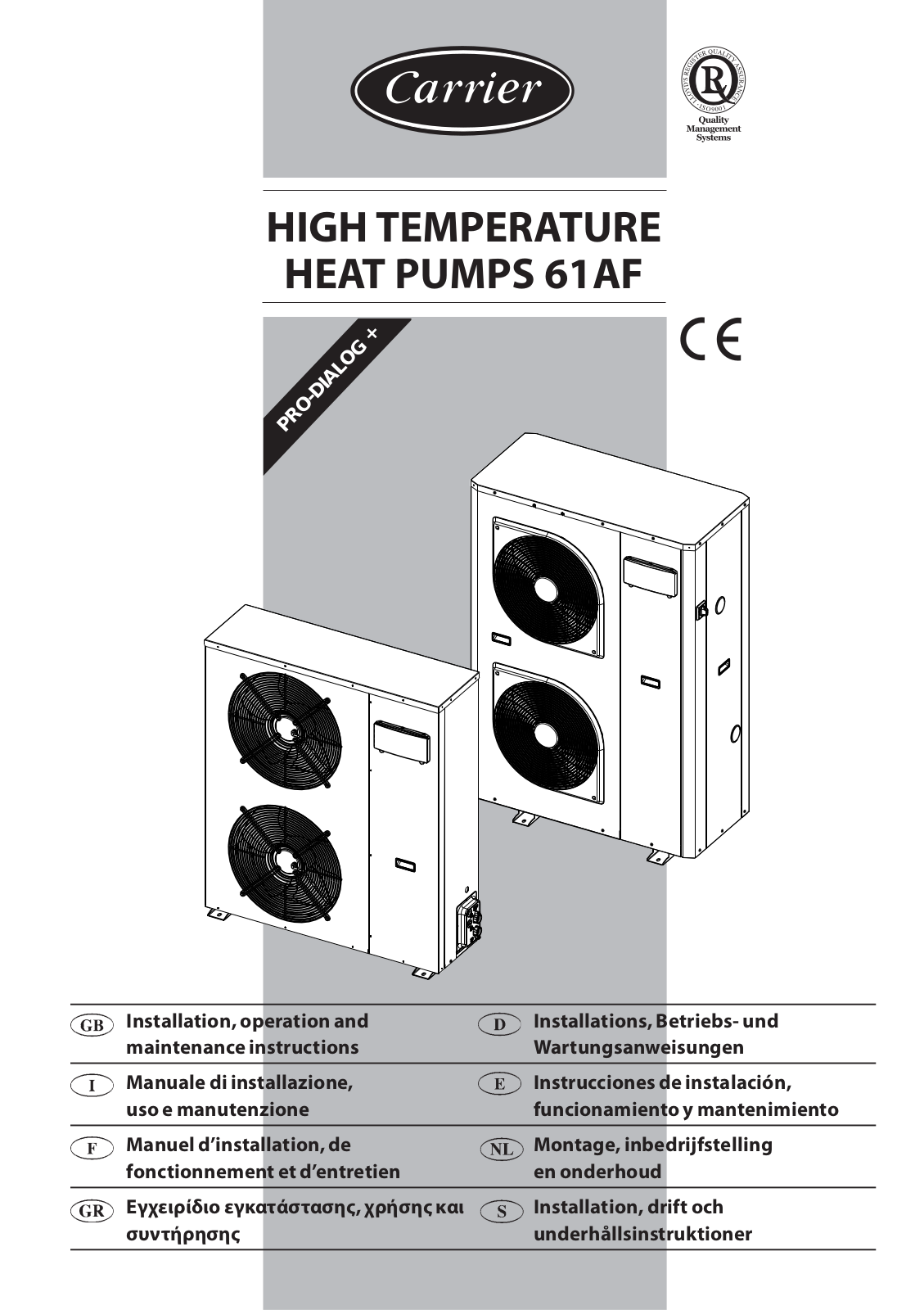 CARRIER 61 AF 014-019 User Manual