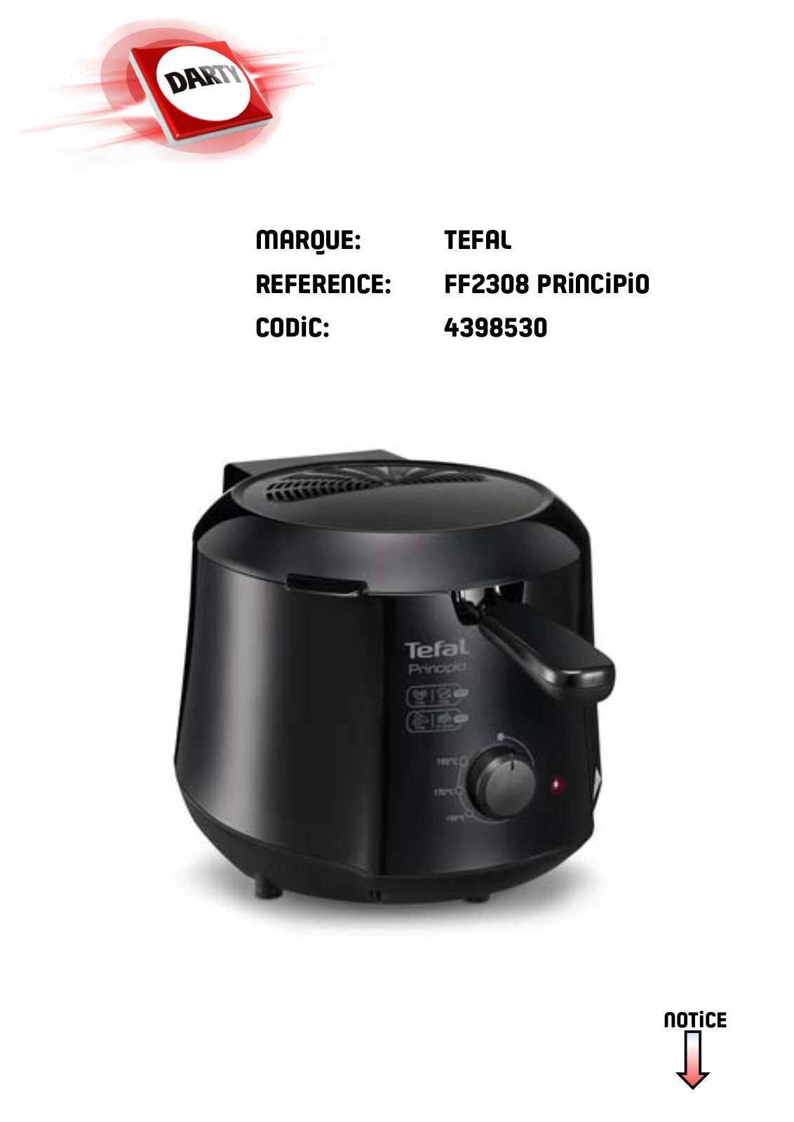 Tefal FF2308 PRINCIPIO User Manual