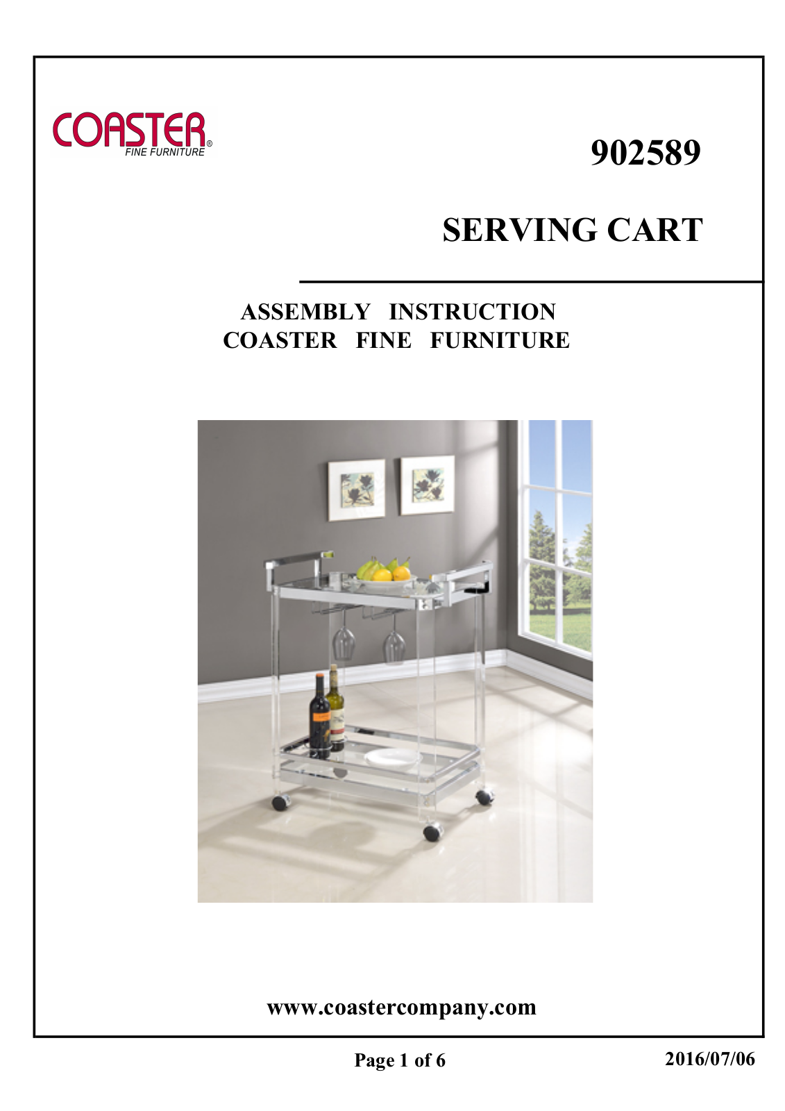 Coaster 902589 Assembly Guide