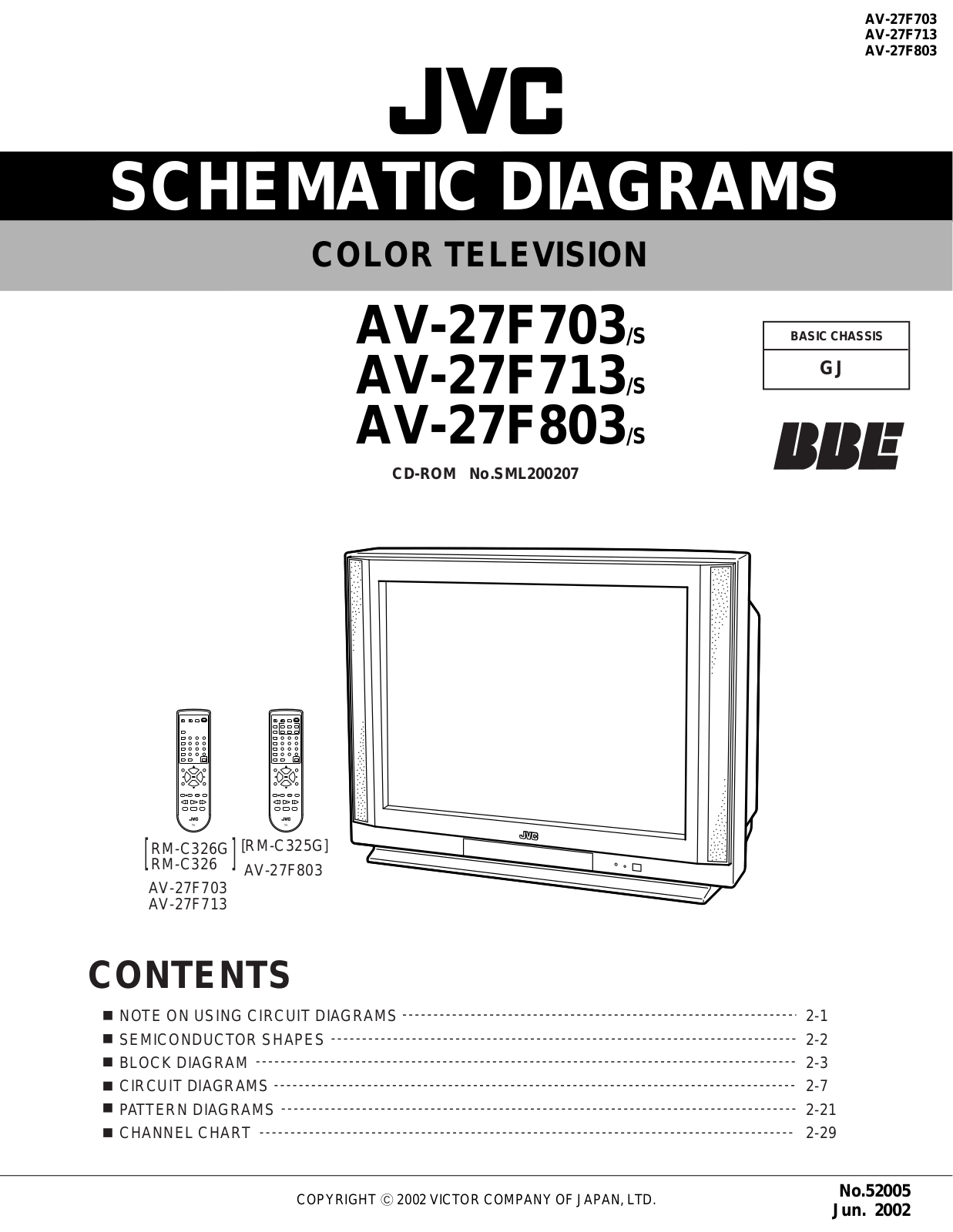 JVC AV-27F703/S, AV-27F713/S, AV-27F803/S Schematics