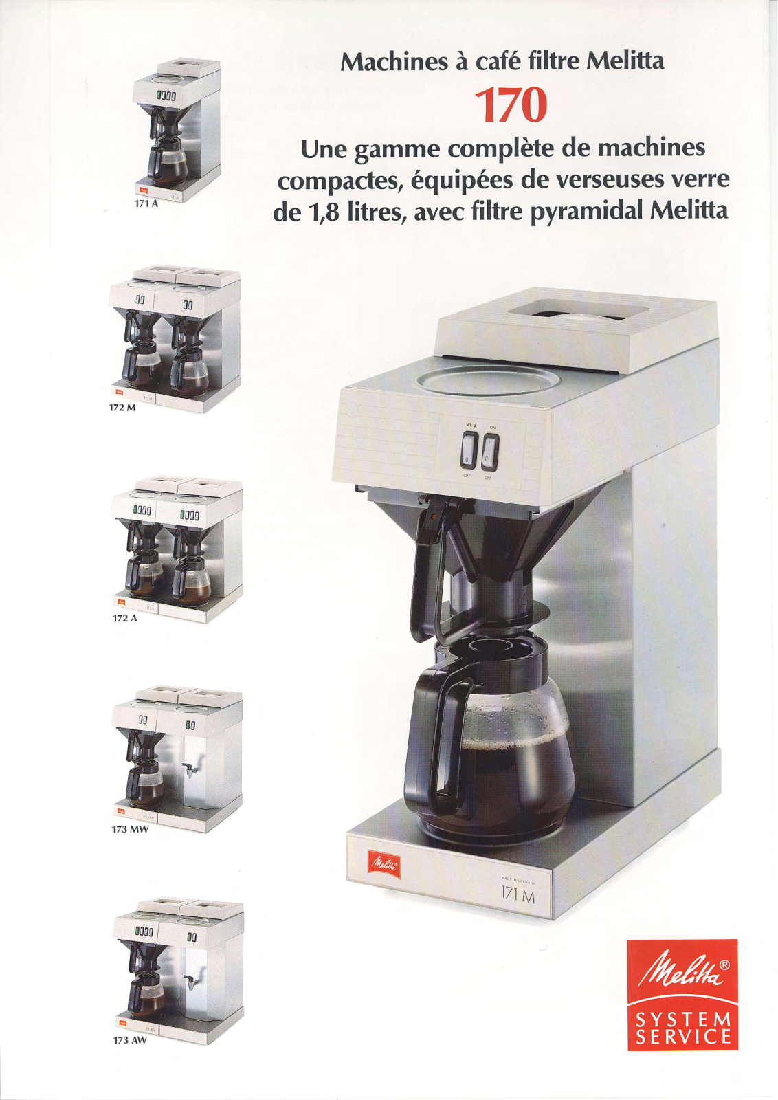 Melitta 171A, 171M, 172M, 172A, 173MW User Manual